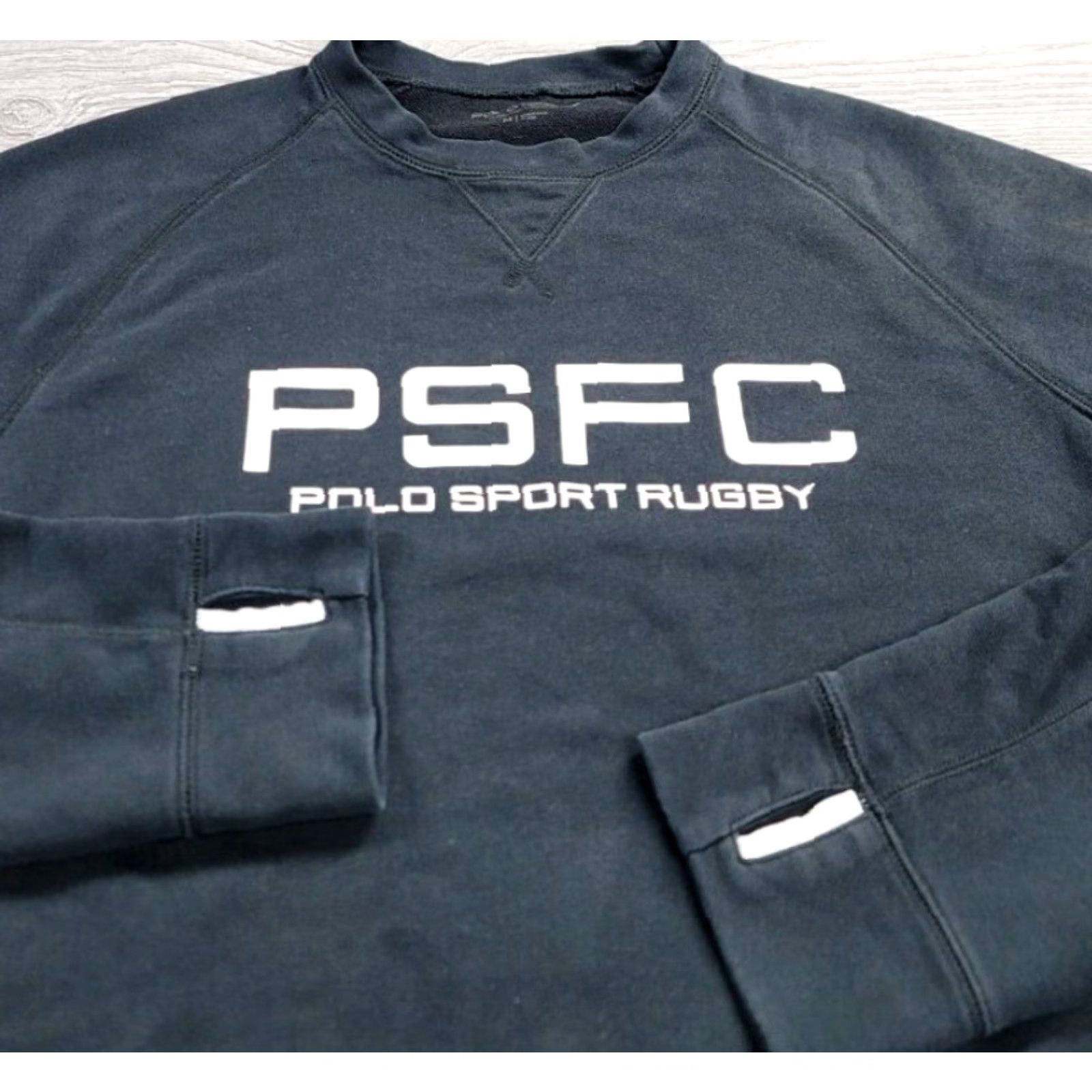 Vintage Polo Sport Ralph Lauren Black White Rugby Crewneck Men M Performance Sweatshirt Size US M / EU 48-50 / 2 - 3 Thumbnail