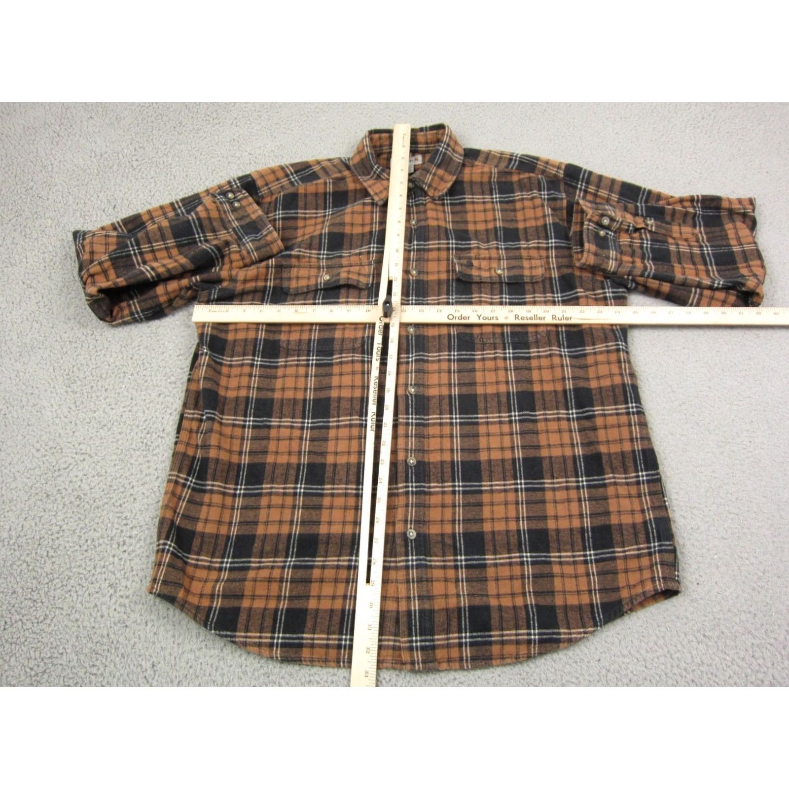 Carhartt Carhartt Shirt Mens XL Brown Black Plaid Flannel Workwear Size US XL / EU 56 / 4 - 6 Thumbnail