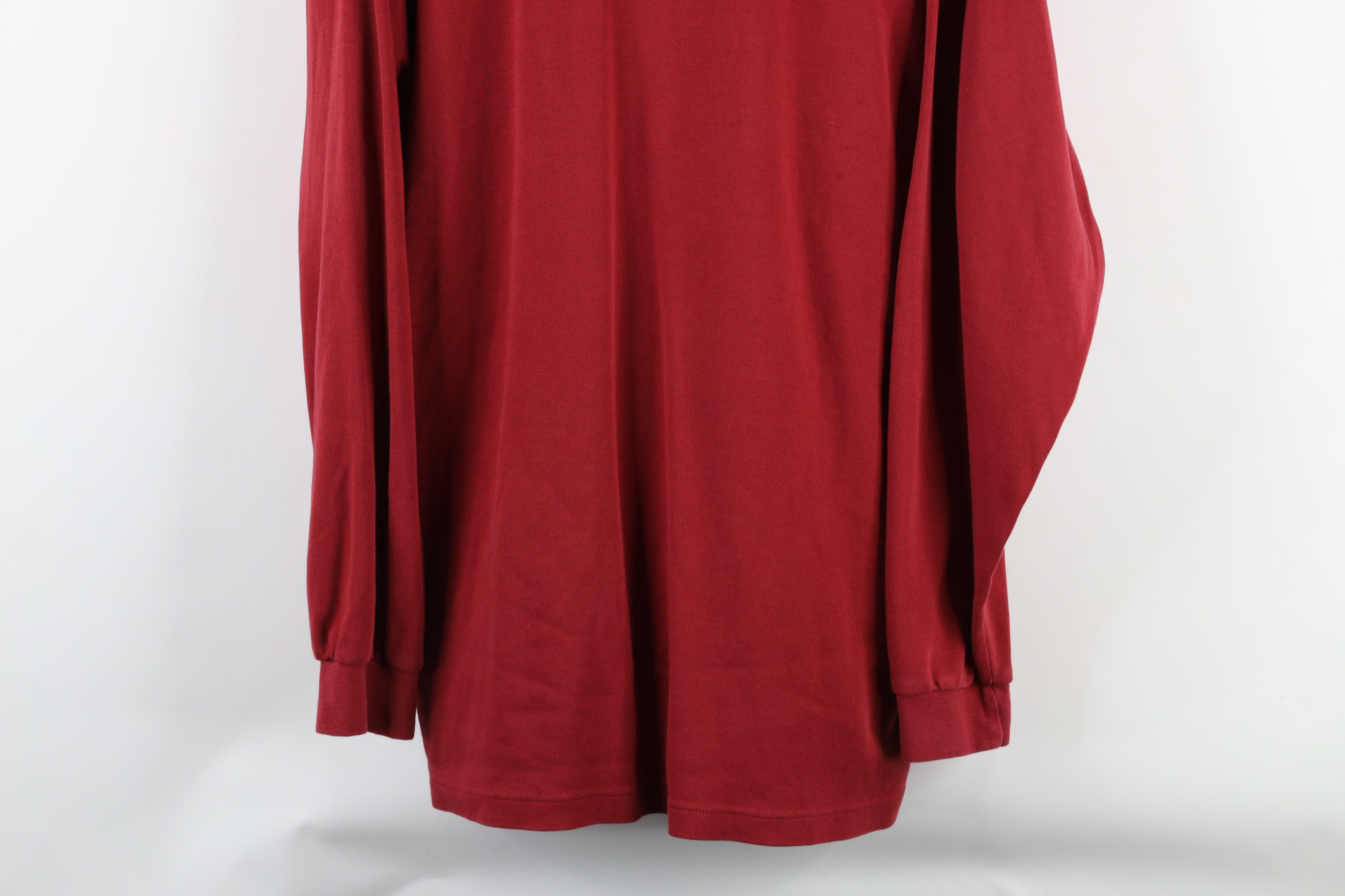 Vintage × Woolrich Woolen Mills Vintage 90s Woolrich Mock Neck Long Sleeve T-Shirt Red USA Size US L / EU 52-54 / 3 - 3 Thumbnail