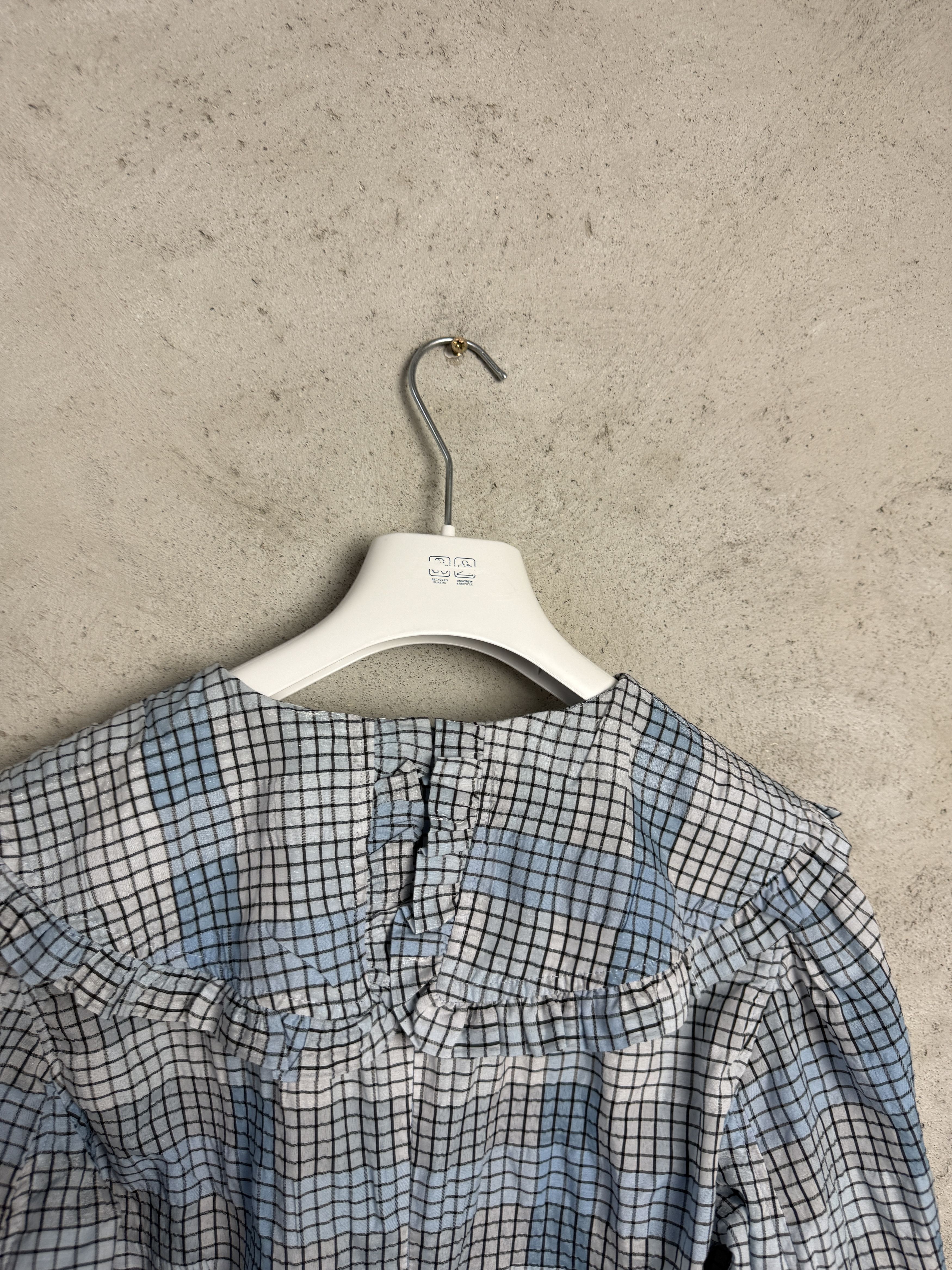 Ganni Ganni Seersucker Check Mini dress blue casual scandi Size M / US 6-8 / IT 42-44 - 9 Thumbnail