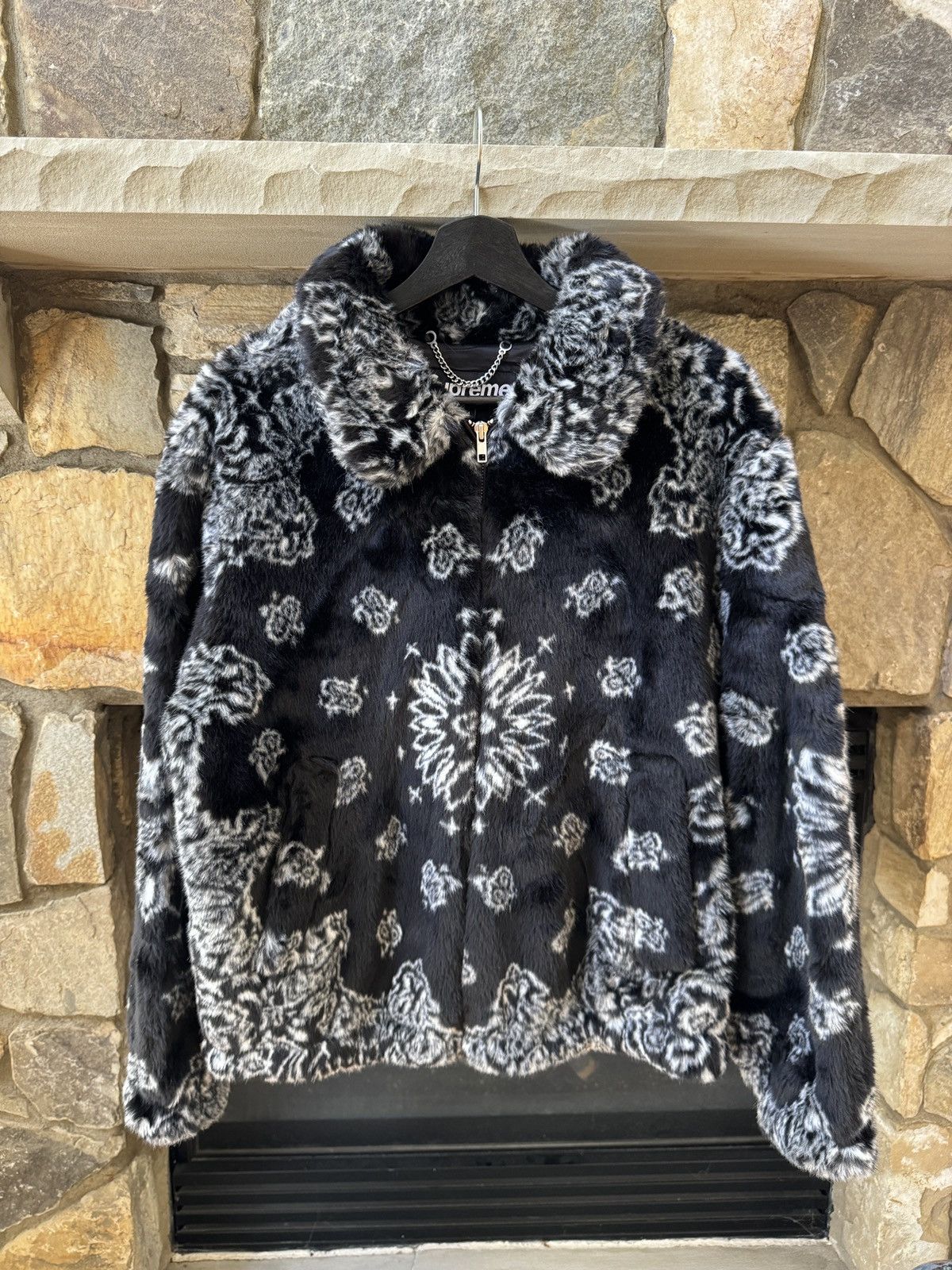 Supreme Supreme Bandana Faux Fur Bomber Jacket - Black | Grailed