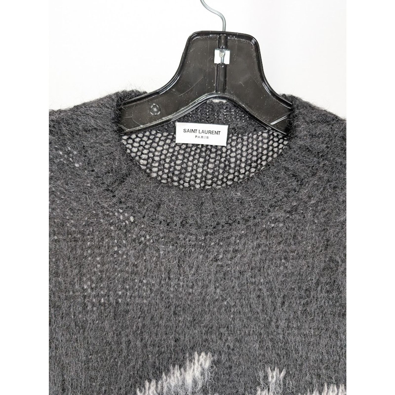 Saint Laurent Paris o1rshd1 Jacquard Sweater in Noir/Naturel Size US M / EU 48-50 / 2 - 3 Thumbnail