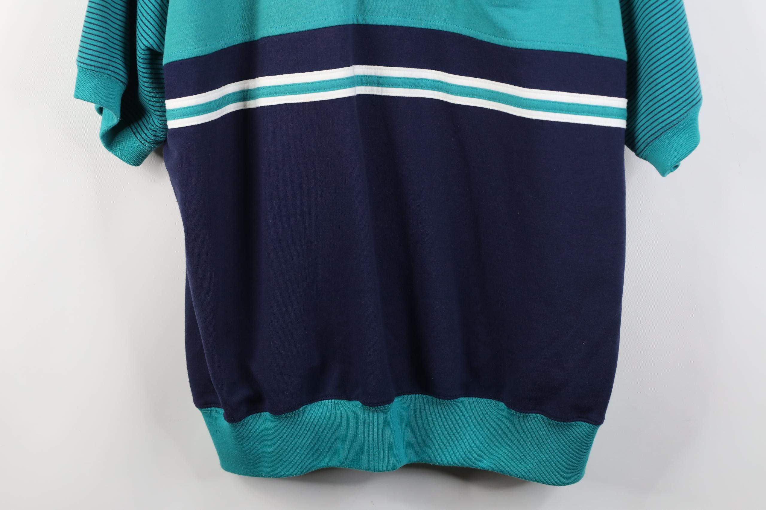 Vintage Vintage 90s Streetwear Block Pullover Polo Shirt Teal Blue Size US XL / EU 56 / 4 - 3 Thumbnail