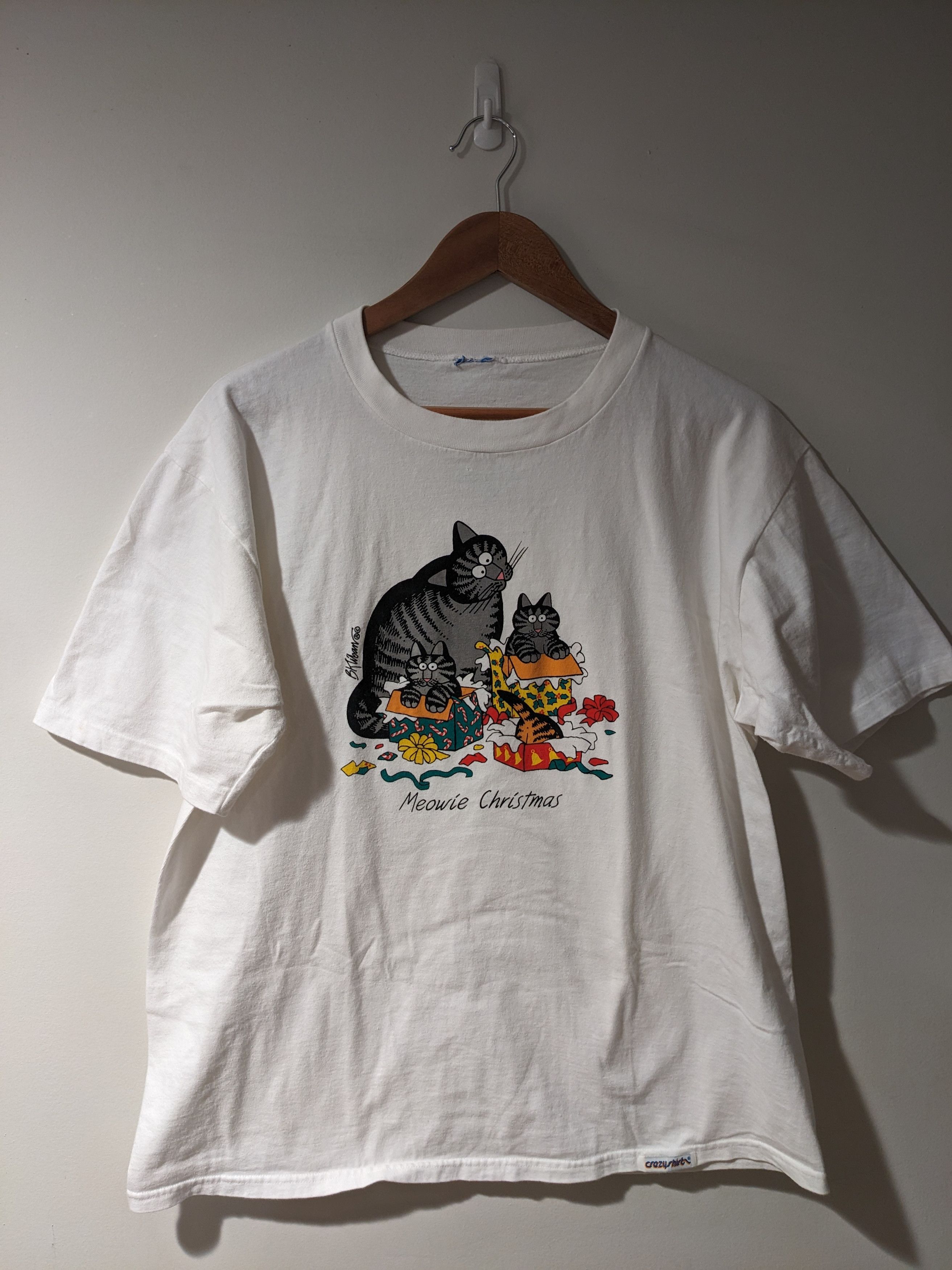 Cartoon Network × Vintage Vintage 90s Kilban Cat Cartoon Comic Merry Christmas T-Shirt Size US XL / EU 56 / 4 - 1 Thumbnail