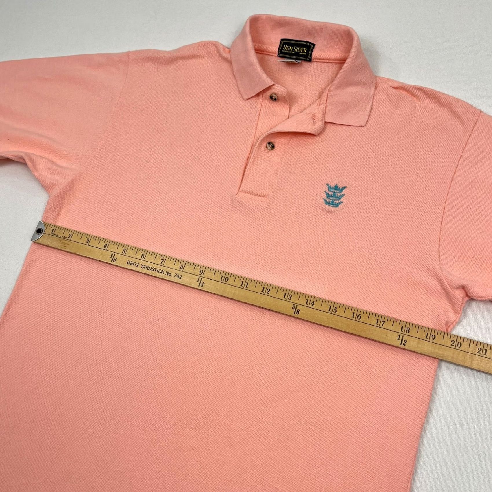 Vintage Ben Silver Polo Shirt Mens M Coral Pink Combed Cotton Knit Embroidered Preppy Shirt Polo Men M Coral Pink Embroidered Logo 90s Vintage not applicable Size US M / EU 48-50 / 2 - 7 Thumbnail