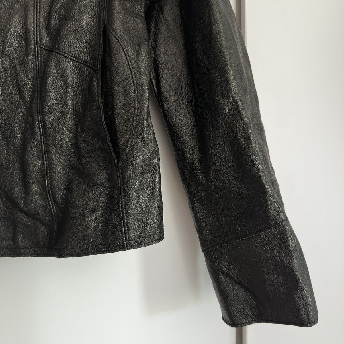 Gap Vintage Fall 2000 GAP Patina Black Leather Trucker Jacket Size L / US 10 / IT 46 - 6 Thumbnail