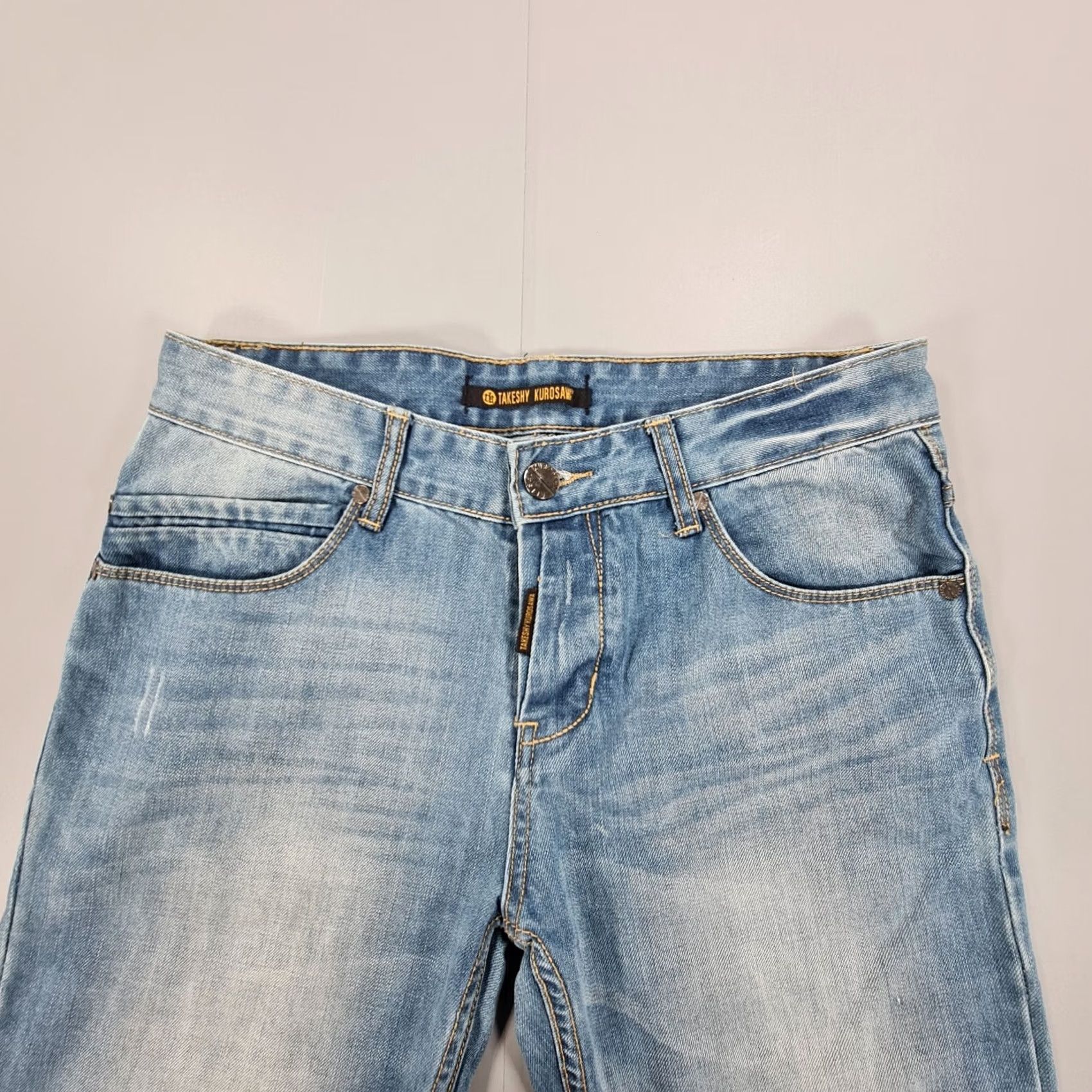 Takeshy Kurosawa Takeshy Kurosawa Jeans Blue W31 L30 Straight Hip Hop Distressed Denim Jeans Mens Regular Size US 31 - 2 Thumbnail
