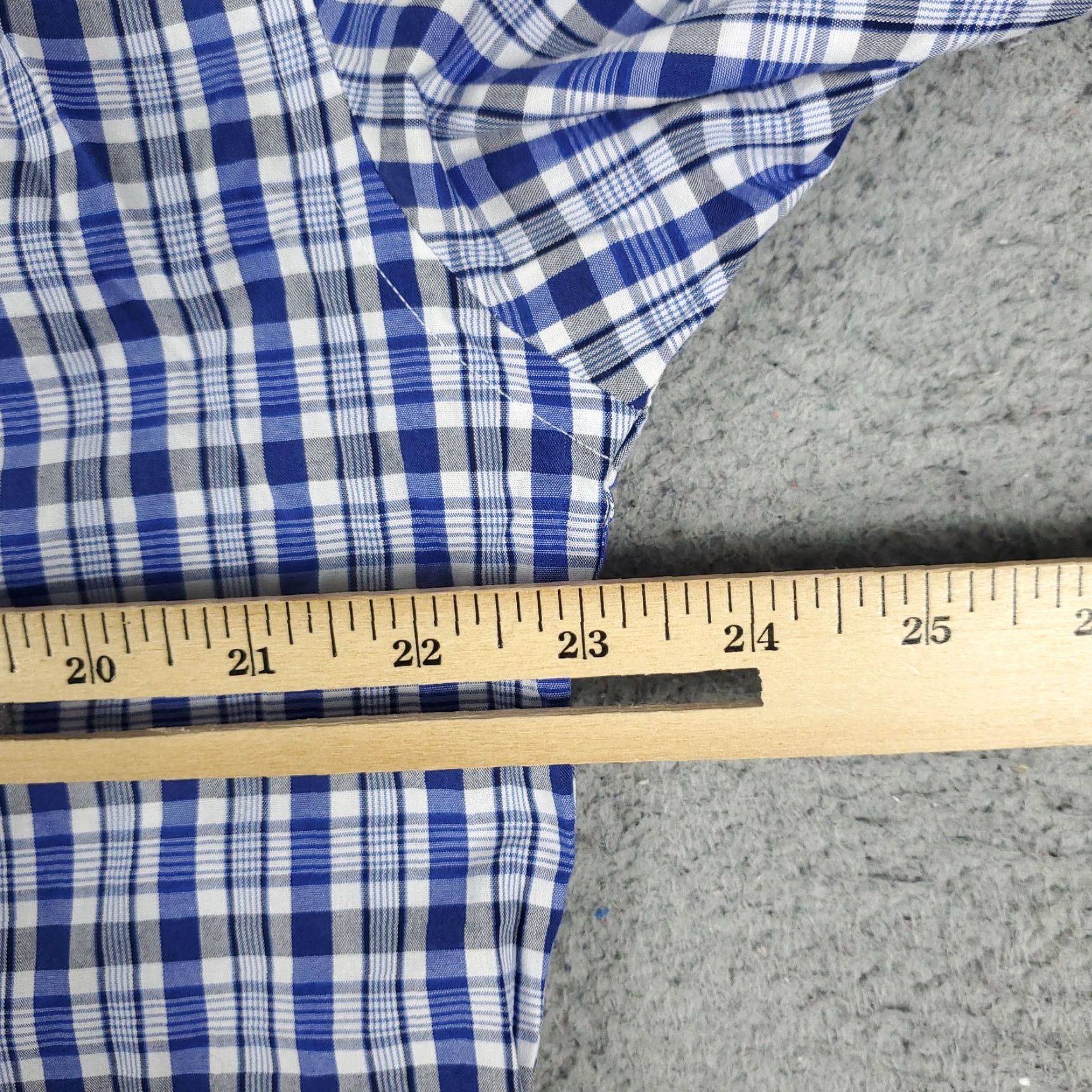Nautica Nautica Dress Shirt Mens Size 16 Blue Plaid Long Sleeve Button Up Regular Fit Size 42R - 6 Thumbnail