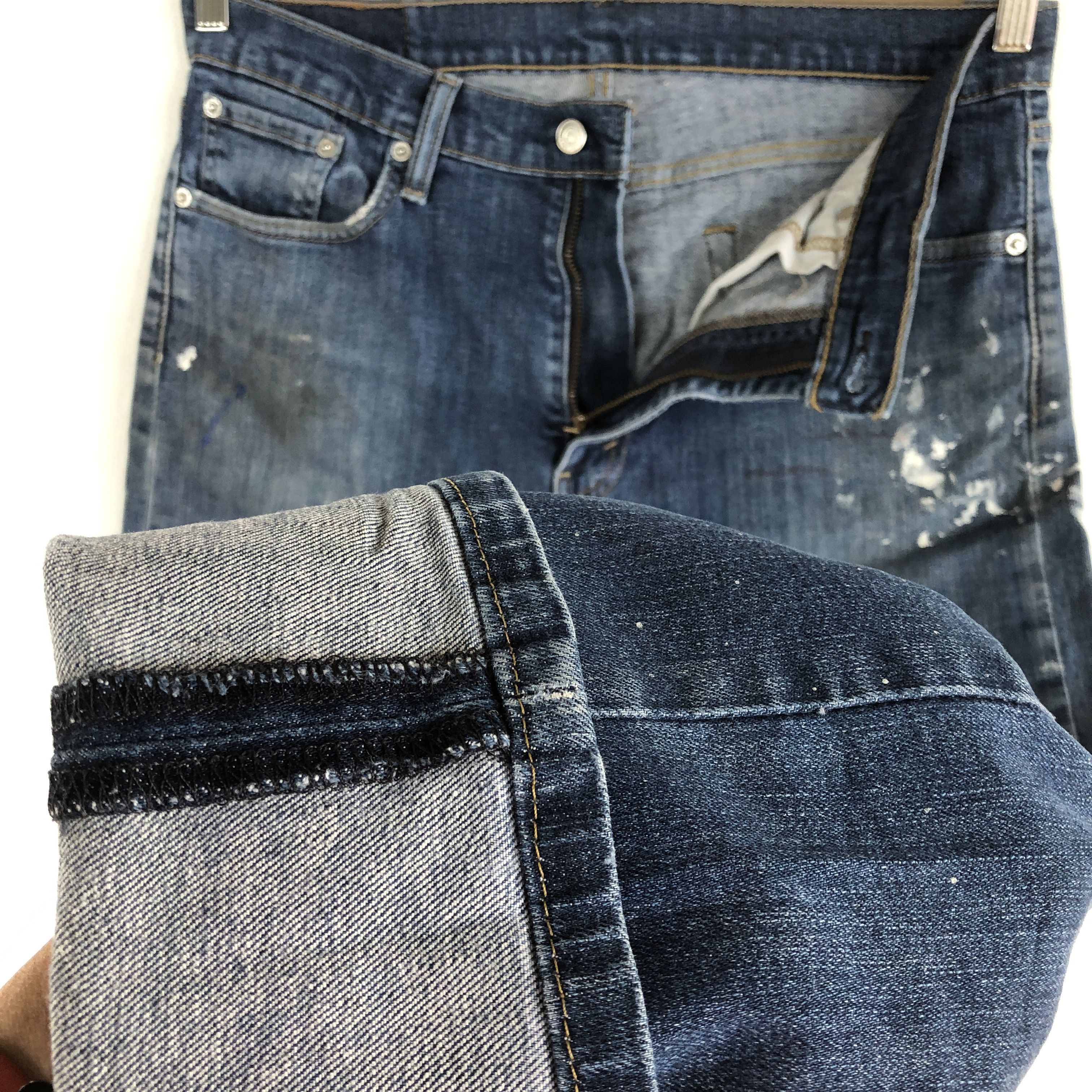 Levi's Vintage Levis 513 Paint Splatter Jeans Levi's Faded Denim Size US 32 / EU 48 - 8 Thumbnail