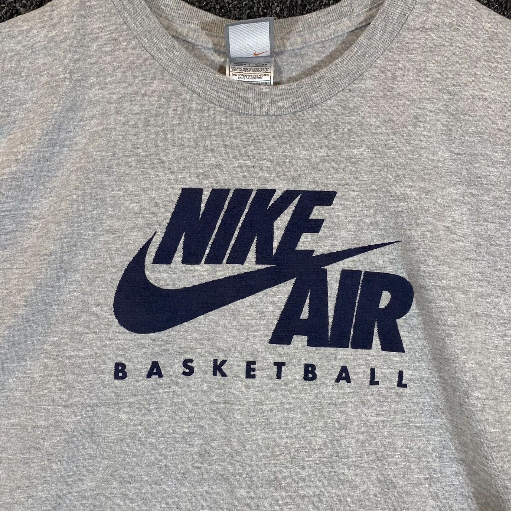 Nike Nike T-Shirt Men Large Basketball Script Gray Cotton All Seasons 2000s Size US L / EU 52-54 / 3 - 2 Thumbnail