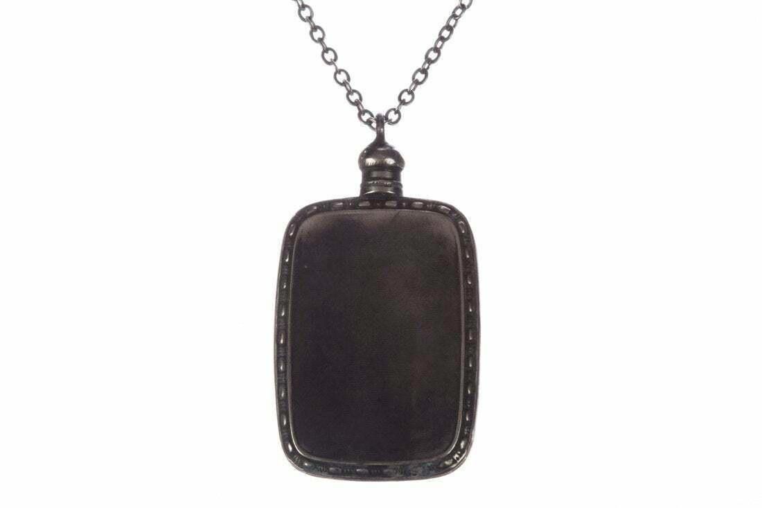 Handmade Art Deco Sterling Silver Etched Vial Necklace Size ONE SIZE - 1 Thumbnail
