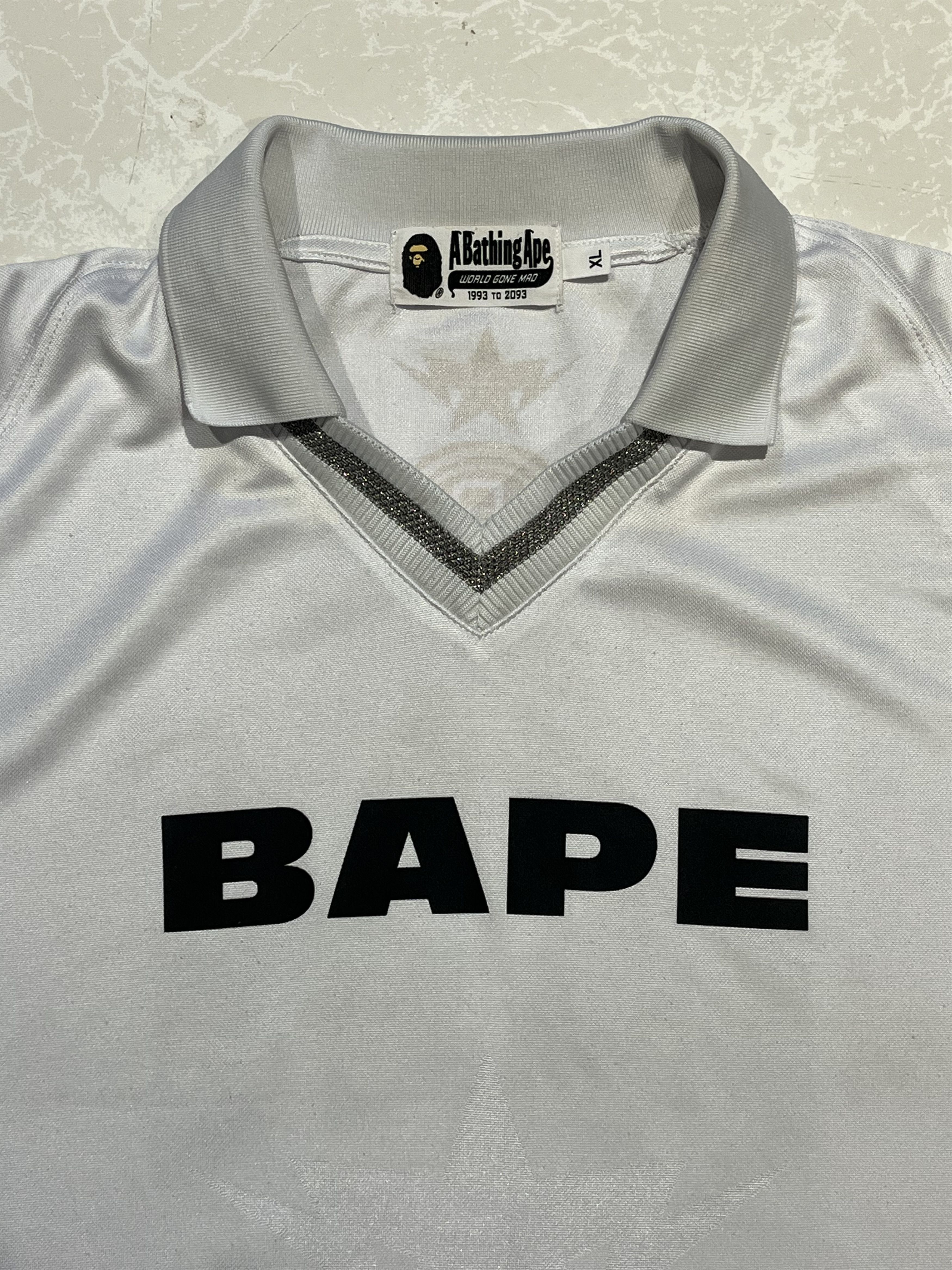 Bape BAPE MULTI LOGO RELAXED FIT SOCCER JERSEY Size US XL / EU 56 / 4 - 9 Thumbnail
