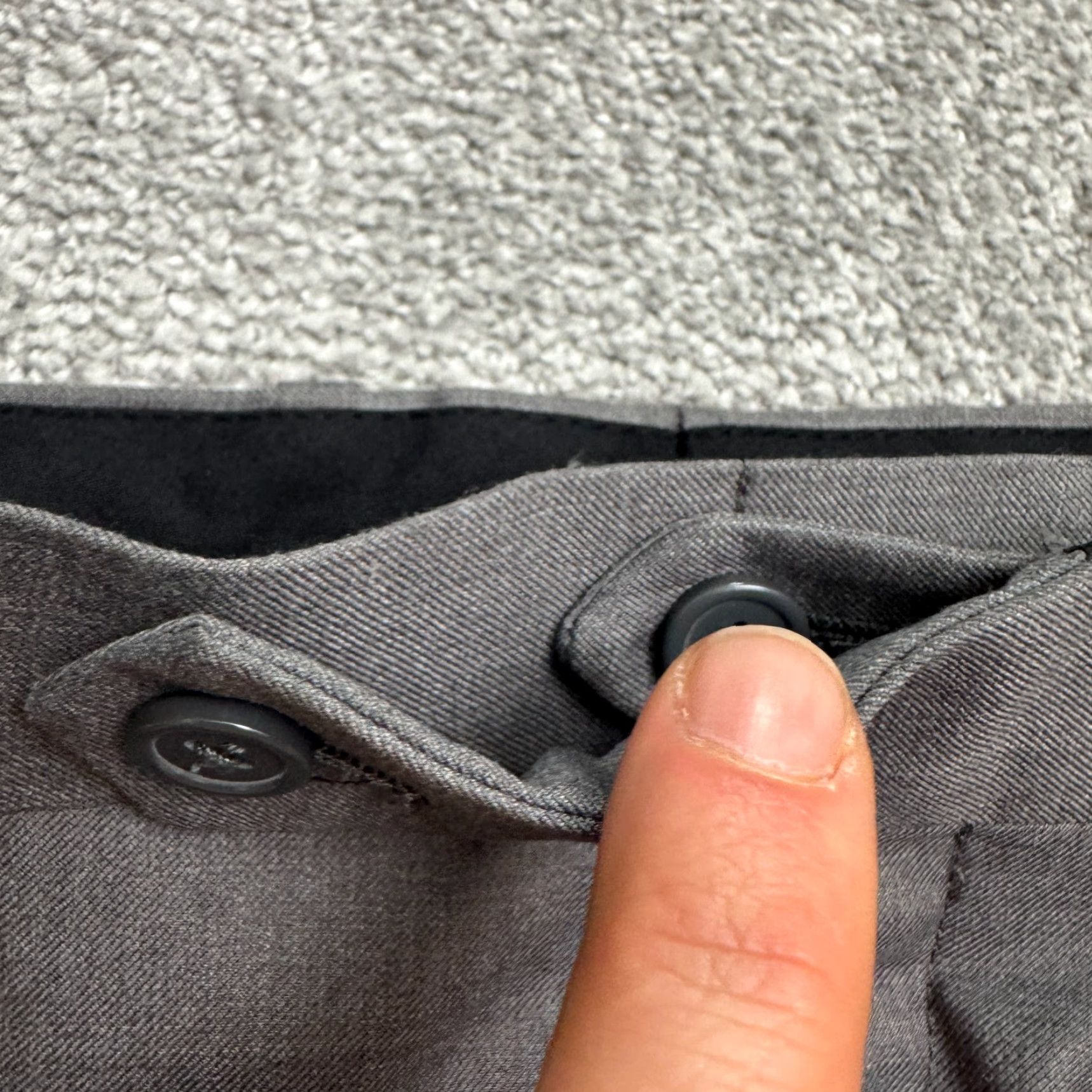 Vintage Suitshop Slim Fit Pants Mens 35R Gray Flat Front Straight Leg Trouser Dress Pants Slim Fit Men’s Gray Pant Size 34R - 5 Thumbnail