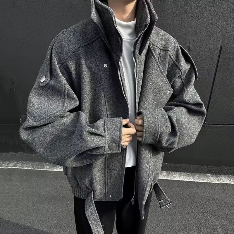 Other Streetwear Grey Zipper Casual Woolen Jacket Coat Size US L / EU 52-54 / 3 - 6 Thumbnail