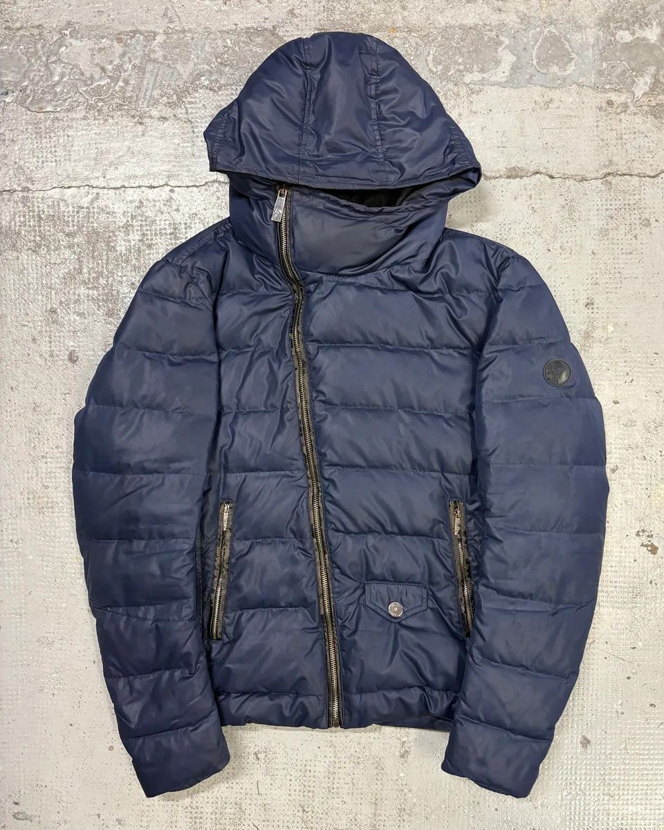 Versace Versace Navy Quilted Nylon Asymmetrical Puffer Jacket Size US S / EU 44-46 / 1 - 1 Thumbnail
