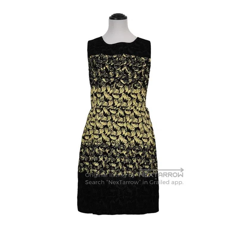 Valentino Valentino Black and yellow patterned dress Size S / US 4 / IT 40 - 1 Thumbnail