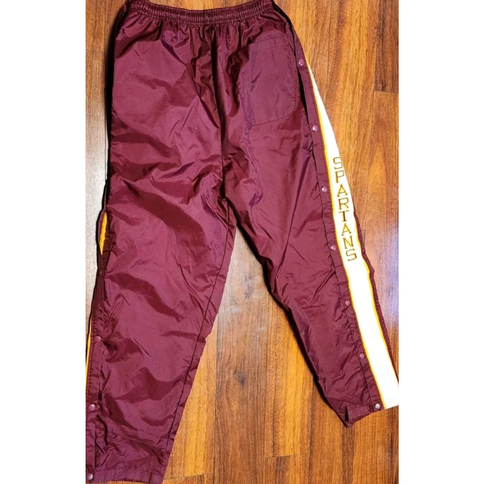 Vintage BADGER Spartans Tear Away Nylon Track Pants Warm Up Men L Large USA MADE Vintage Nylon Track Pants Mens Size US 33 - 4 Thumbnail