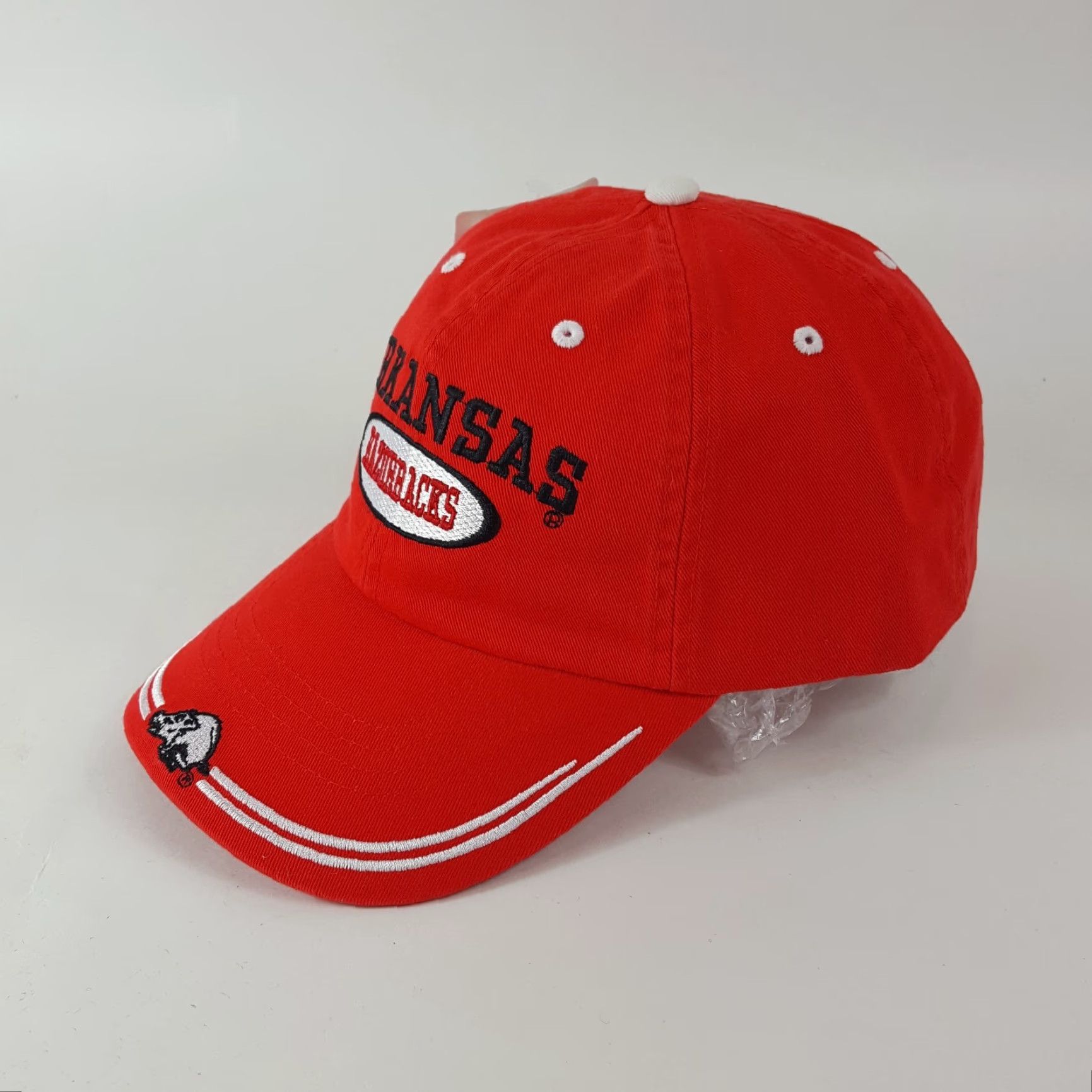 Vintage VINTAGE Arkansas Razorbacks Football Snapback Hat Baseball Cap Adult One Size Red Y2K College Sports USA University Mens Size ONE SIZE - 4 Thumbnail