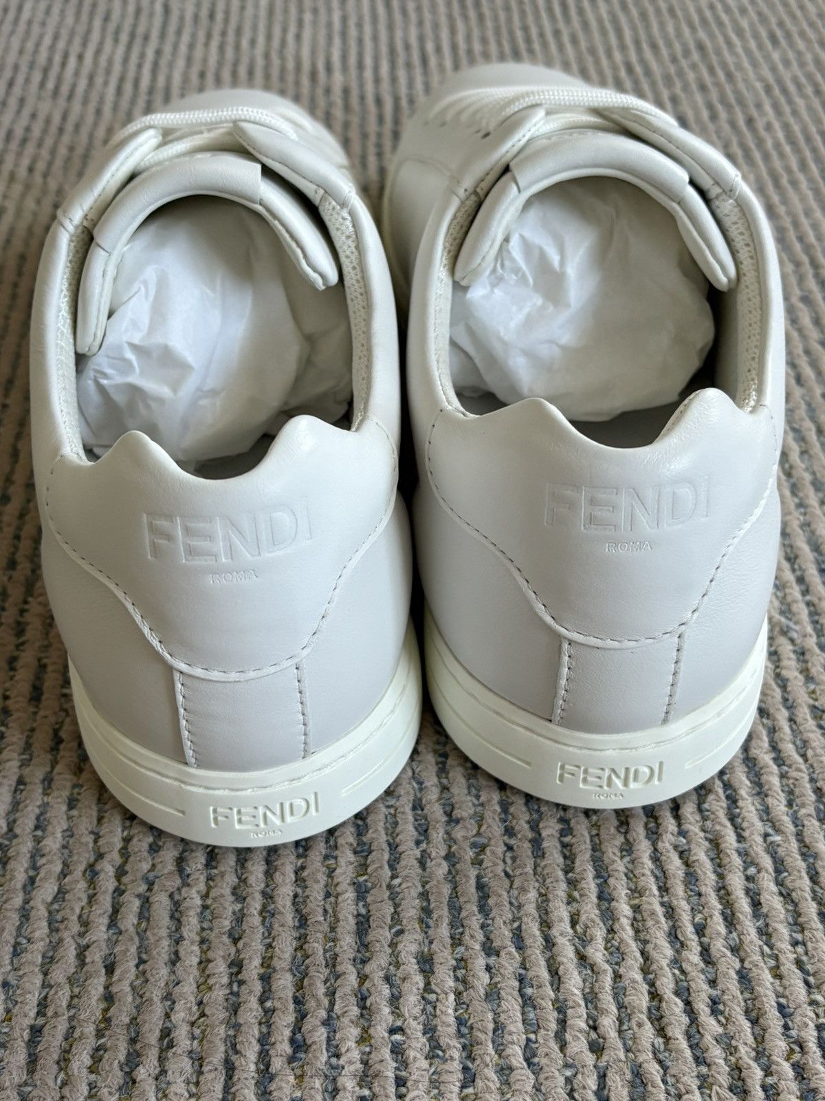 Fendi FF Fendigraphy White Leather Sneakers Size US 7 / EU 40 - 5 Thumbnail