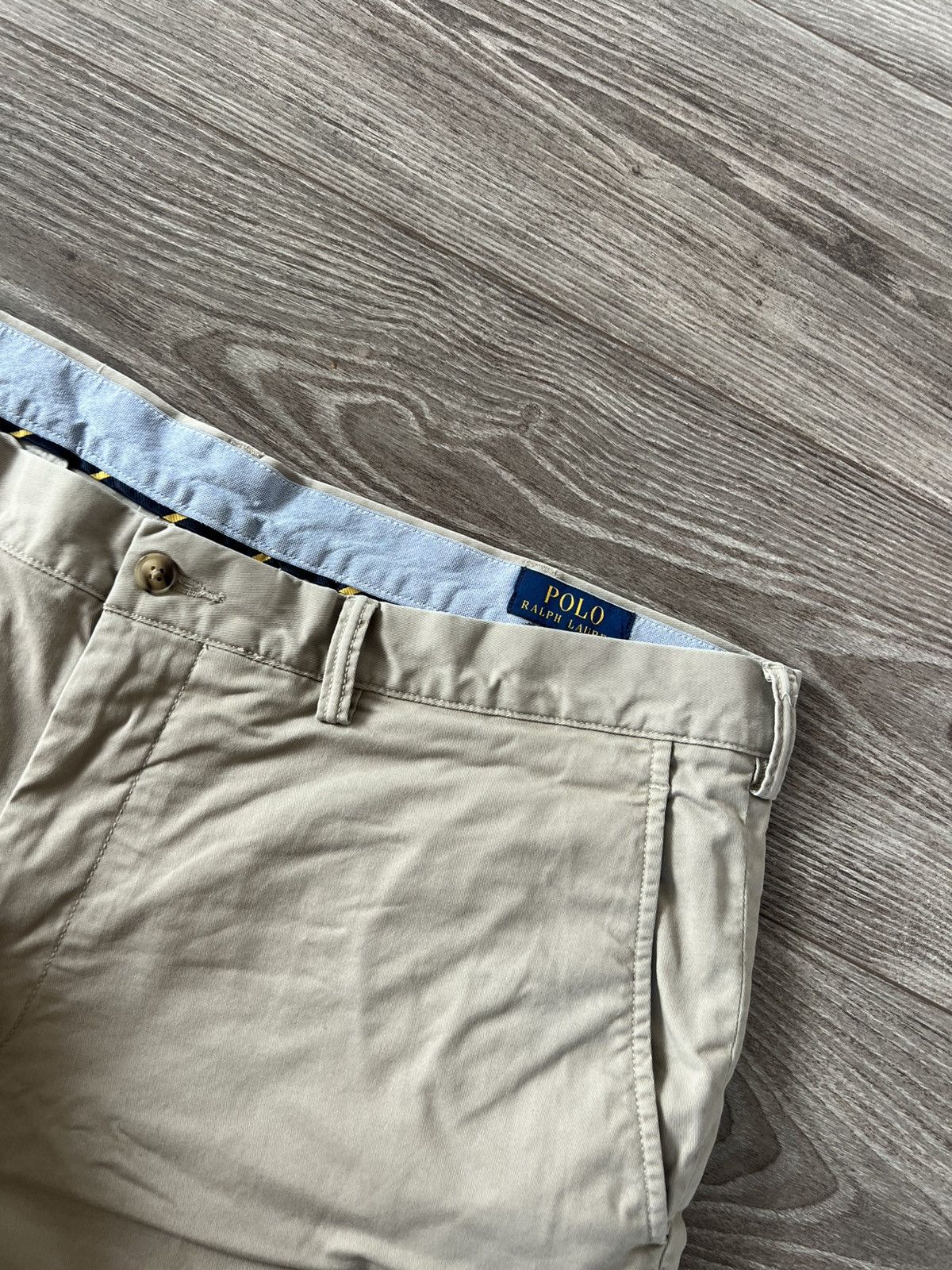 Polo Ralph Lauren × Ralph Lauren Polo Ralph Lauren Stretch Slim Fit Twill Beige Logo Shorts Size US 38 / EU 54 - 7 Thumbnail