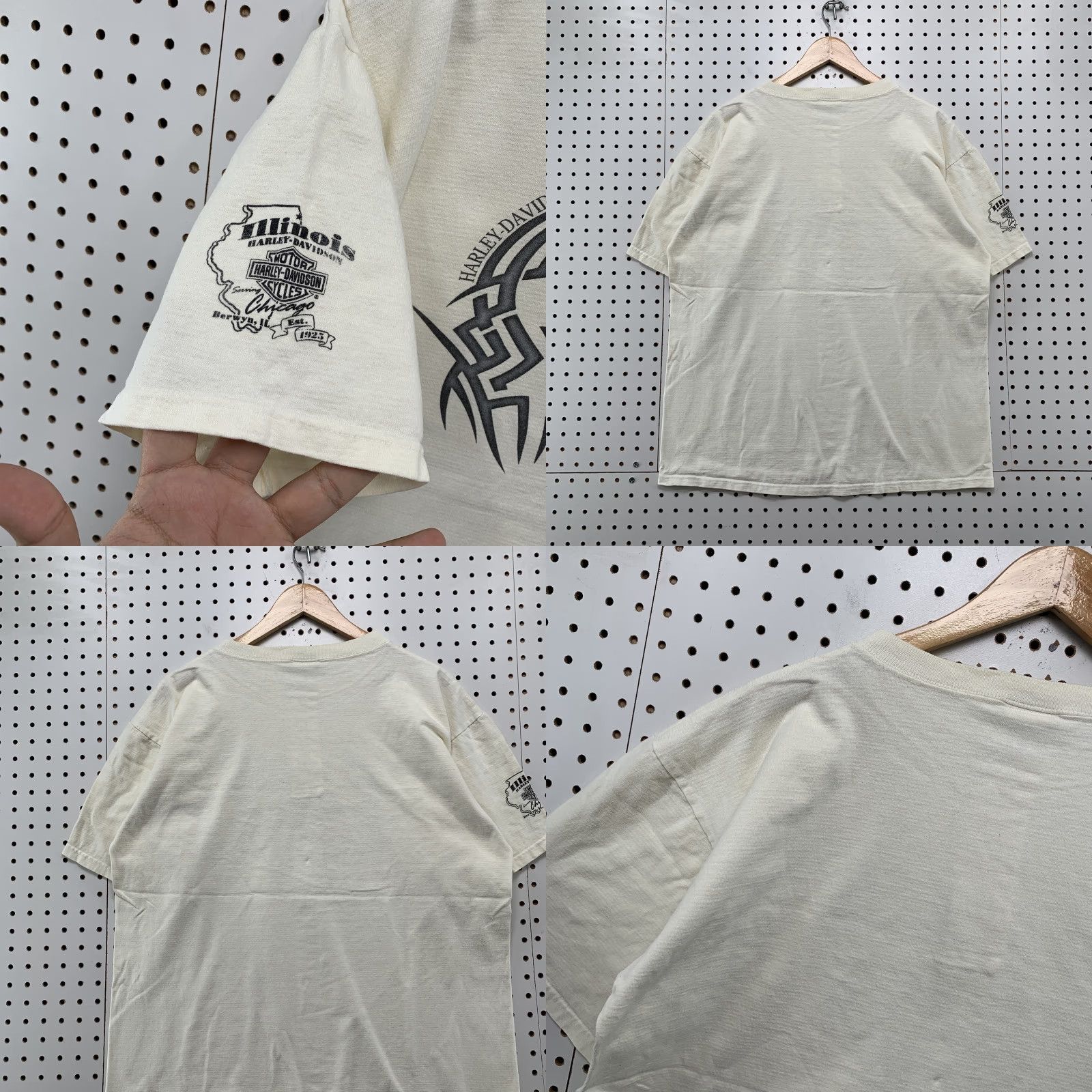 Harley Davidson VINTAGE Harley-Davidson Henley Skull Shirt Adult Large White Graphic Print Made in USA Mens Size US L / EU 52-54 / 3 - 8 Thumbnail
