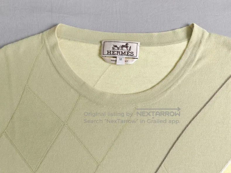 Hermes Hermes Knit short-sleeved t-shirt, light yellow, 100% Sea Size US M / EU 48-50 / 2 - 3 Thumbnail