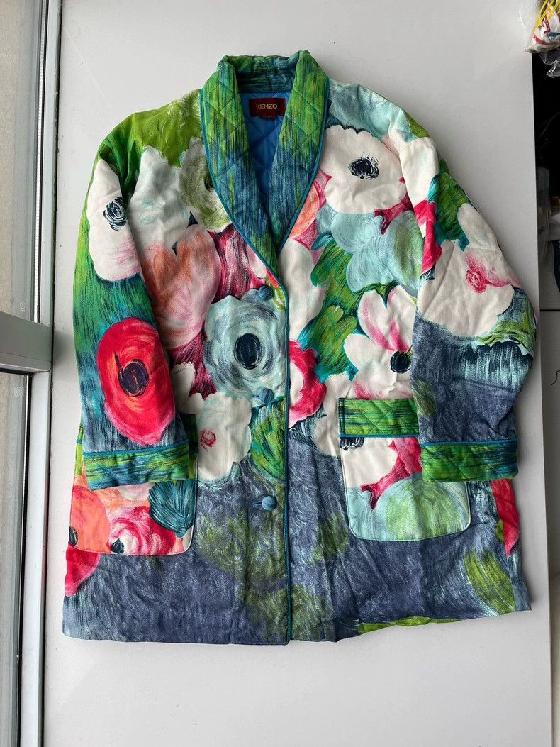 Kenzo Kenzo 80s Oil Painting Flower Quilted Coat 2504-Nextarrow Size US M / EU 48-50 / 2 - 5 Thumbnail