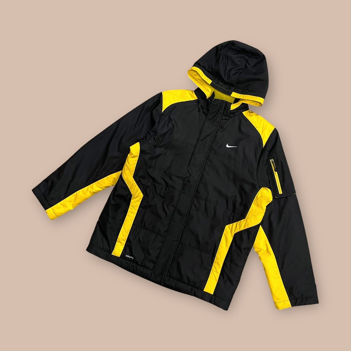 Nike OG 2000's Nike Fit Storm Black&Yellow Hoodie Size US L / EU 52-54 / 3 - 1 Thumbnail