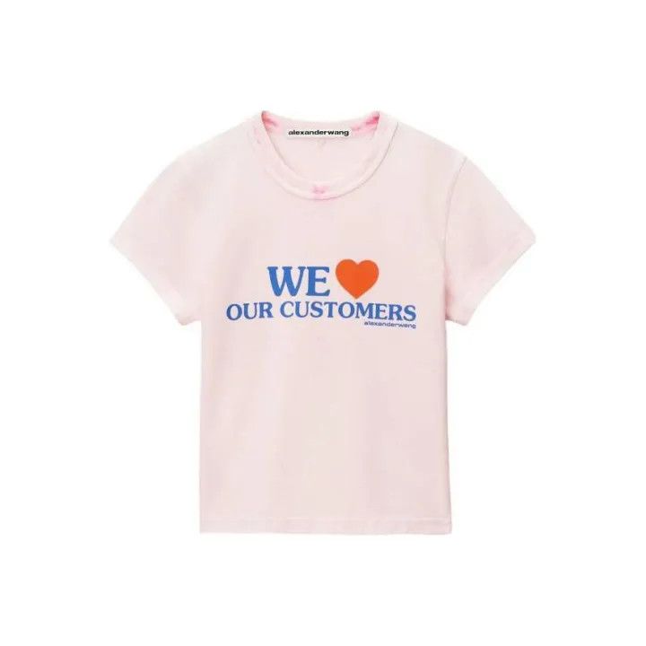 Alexander Wang Alexander Wang Pink Printed Short Sleeve T-Shirt 0079 Size XS / US 0-2 / IT 36-38 - 1 Thumbnail