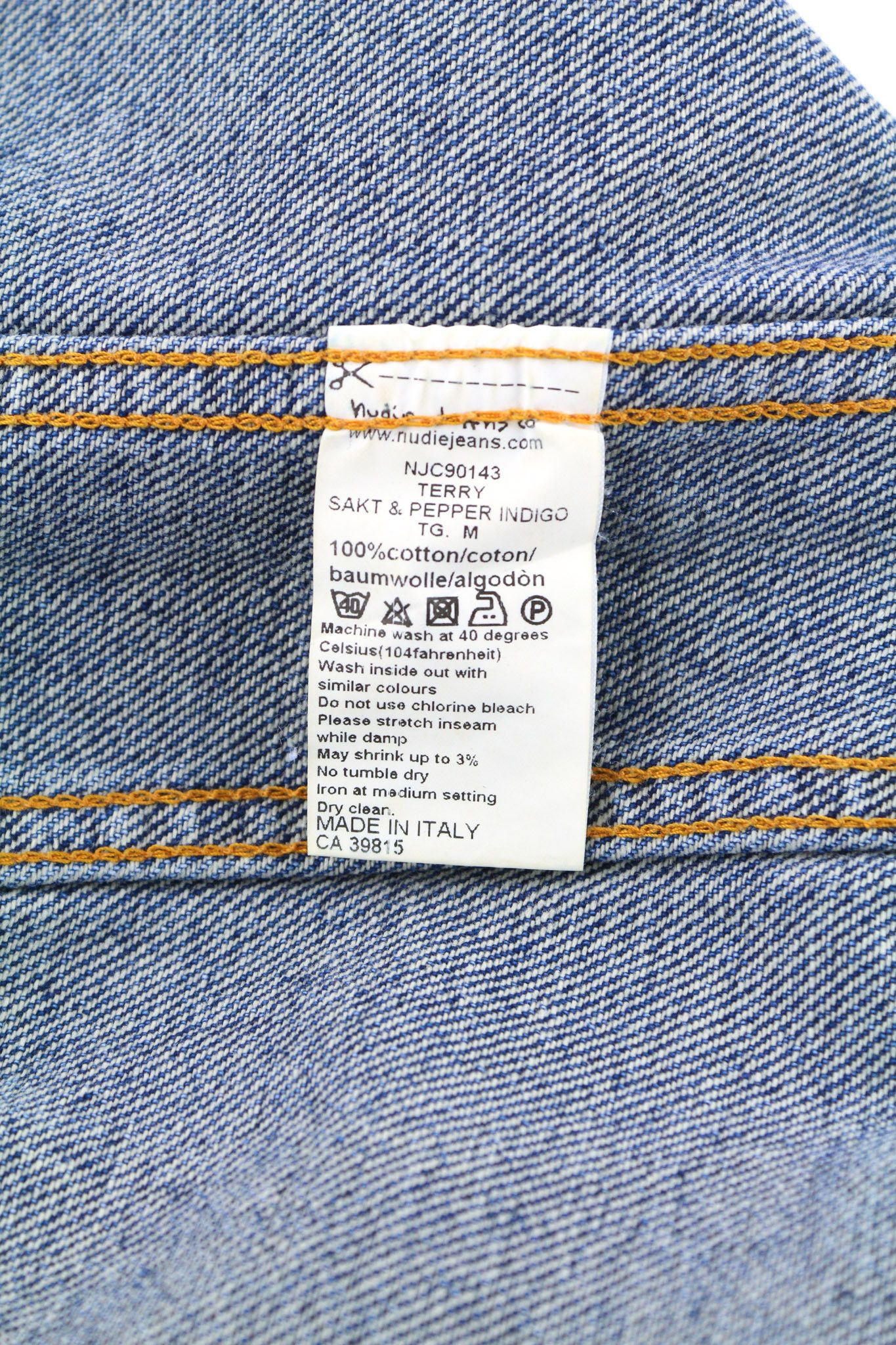 Nudie Jeans TERRY M Denim Salt & Pepper Buttoned Logo Jacket 80744 Size US M / EU 48-50 / 2 - 8 Thumbnail