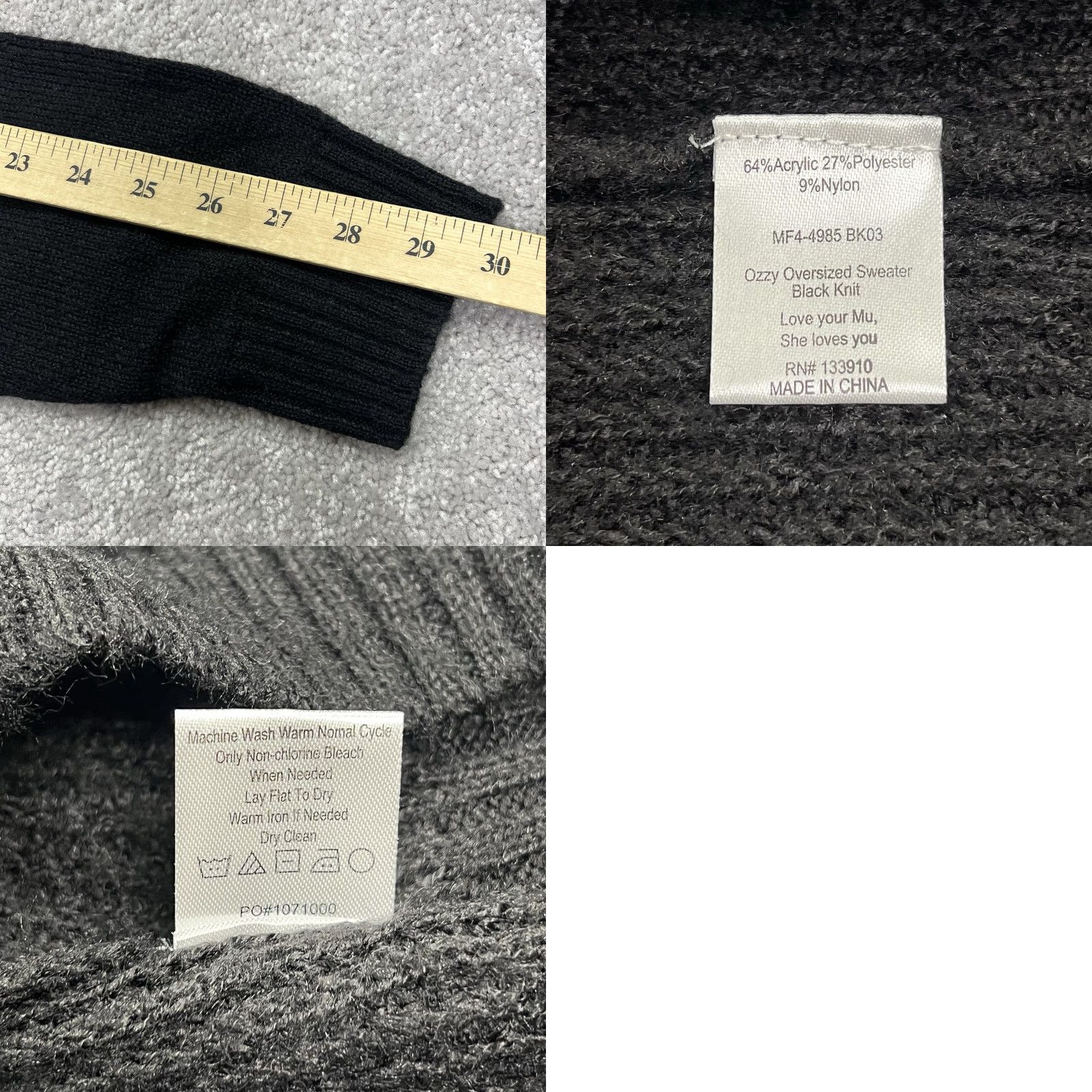 Show Me Your MuMu Show Me Your Mumu Sweater Women’s Small Black Ozzy Oversized V-Neck Pullover NWT Size S / US 4 / IT 40 - 9 Thumbnail