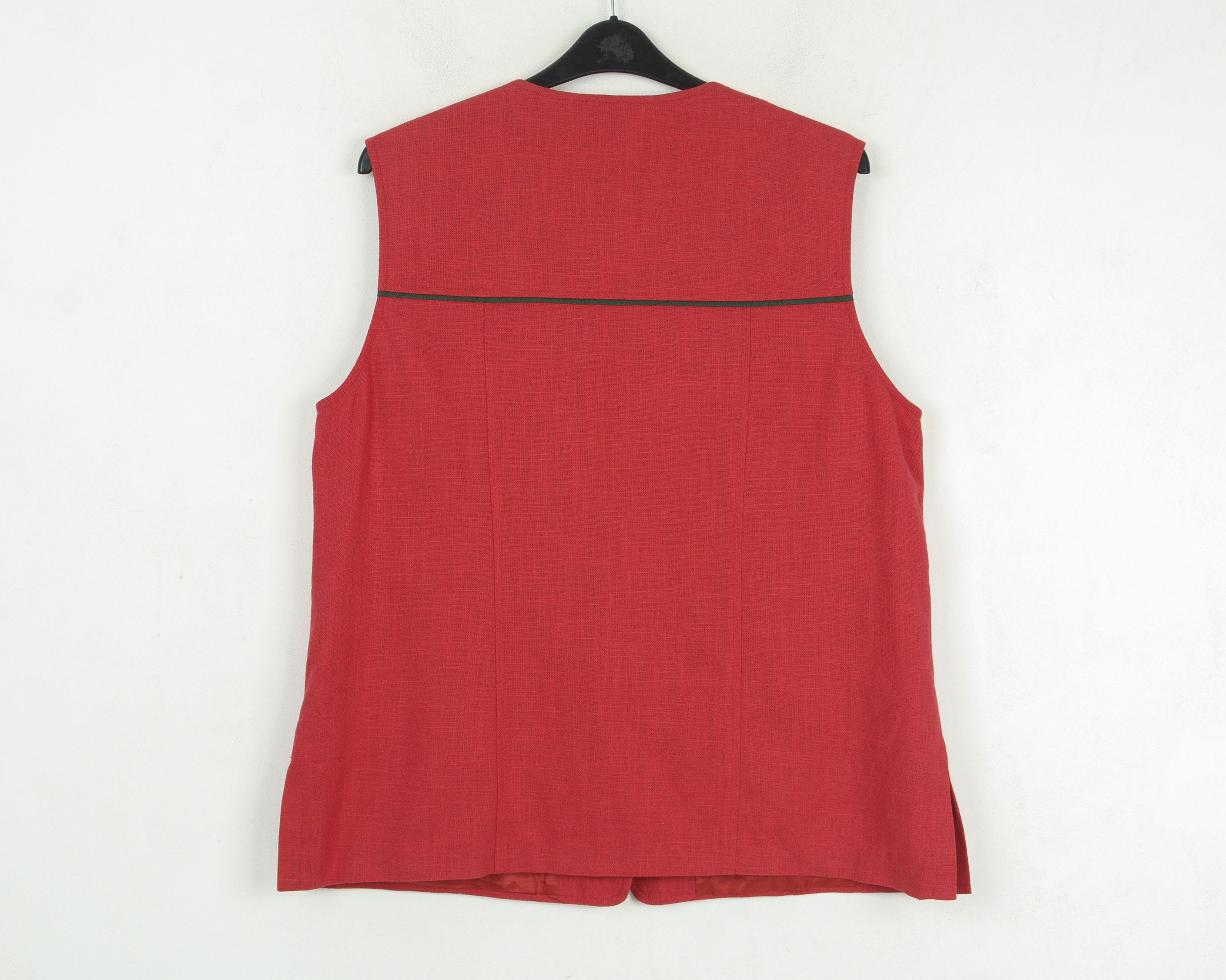 Other × Vintage Bavarian Linen Waistcoat Trachten Vest Jager Janker Tank Size L / US 10 / IT 46 - 2 Thumbnail