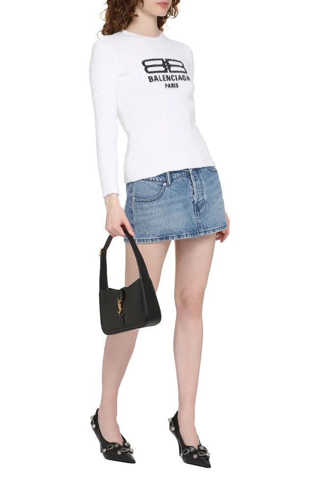Balenciaga o1mle0824 License Long Sleeve Crewneck in White Size XS / US 0-2 / IT 36-38 - 3 Thumbnail