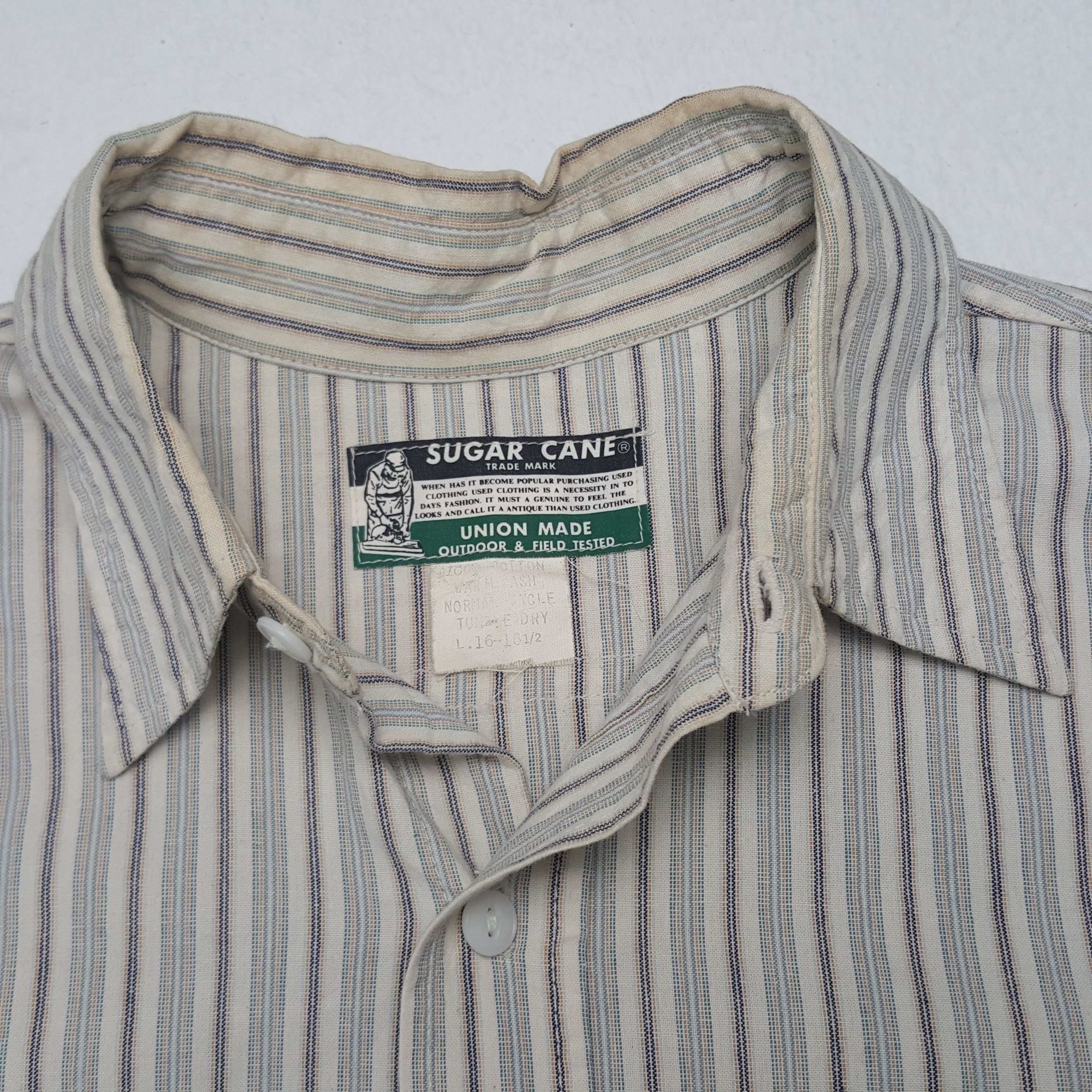 Japanese Brand × Sugar Cane × Vintage Vintage Sugar Cane Striped Button Up Shirt Size US L / EU 52-54 / 3 - 3 Thumbnail