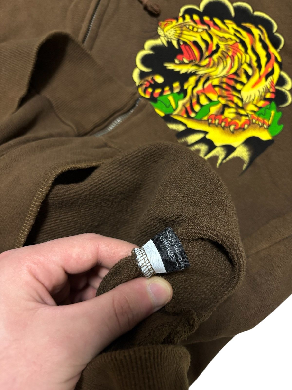 Ed Hardy Y2K Ed Hardy Hoodie Zip Up Sun Faded Tiger Angry Logo Rap Size US XL / EU 56 / 4 - 8 Thumbnail