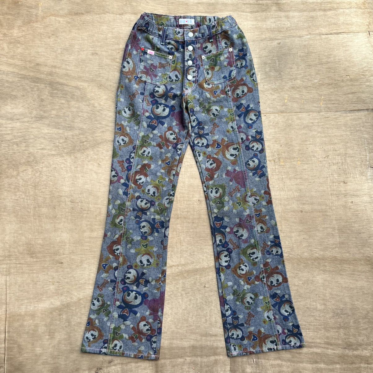 Angel Blue × Beauty Beast × If Six Was Nine ANGEL BLUE PRINT BLUE & PINK ANGELS RARE DENIM BOOTCUT Size 25" / US 0 / IT 36 - 1 Thumbnail