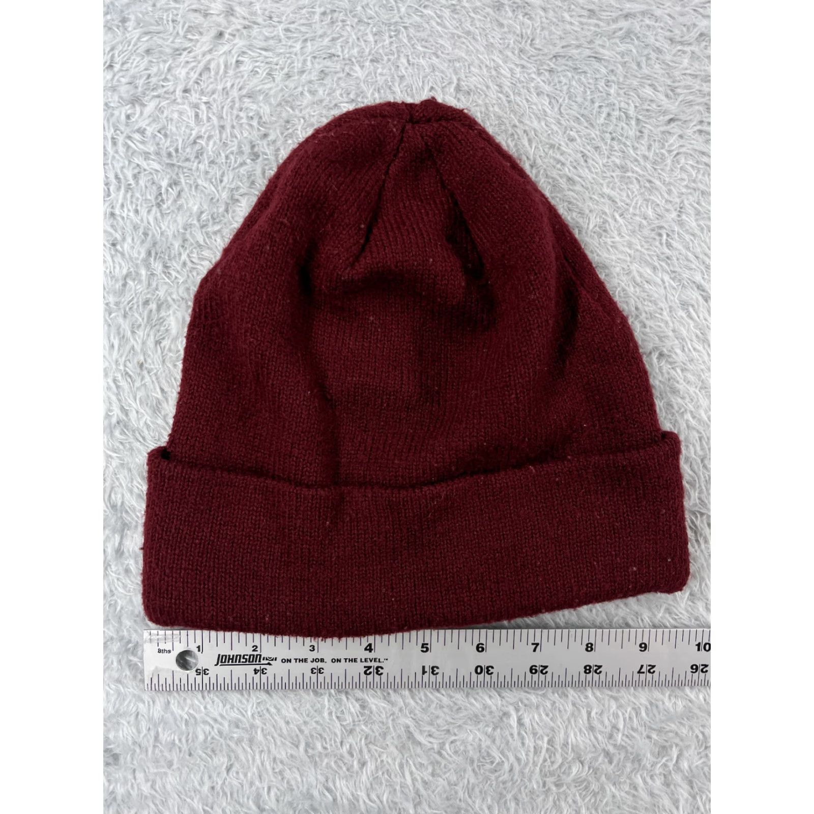 H&M H&M Beanie Adult One Size Burgundy Knit Acrylic Snow Ski Winter Hats Mens Beanie 1SZ Burgundy Ski Theme 90s Style Size ONE SIZE - 4 Thumbnail