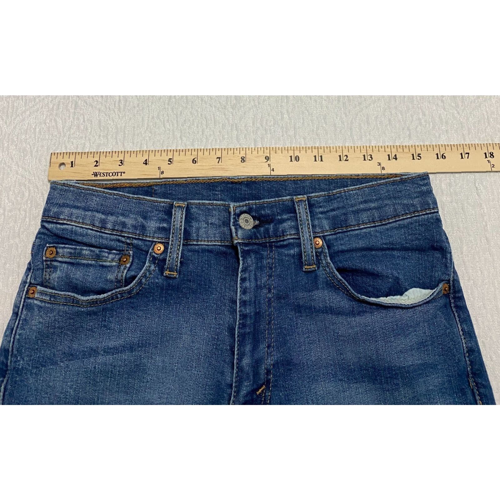 Levi's VINTAGE Levi's 511 Slim Jeans Mens 31x32 Blue Denim Stretch 5-Pocket Design Mid Rise Size US 31 - 3 Thumbnail