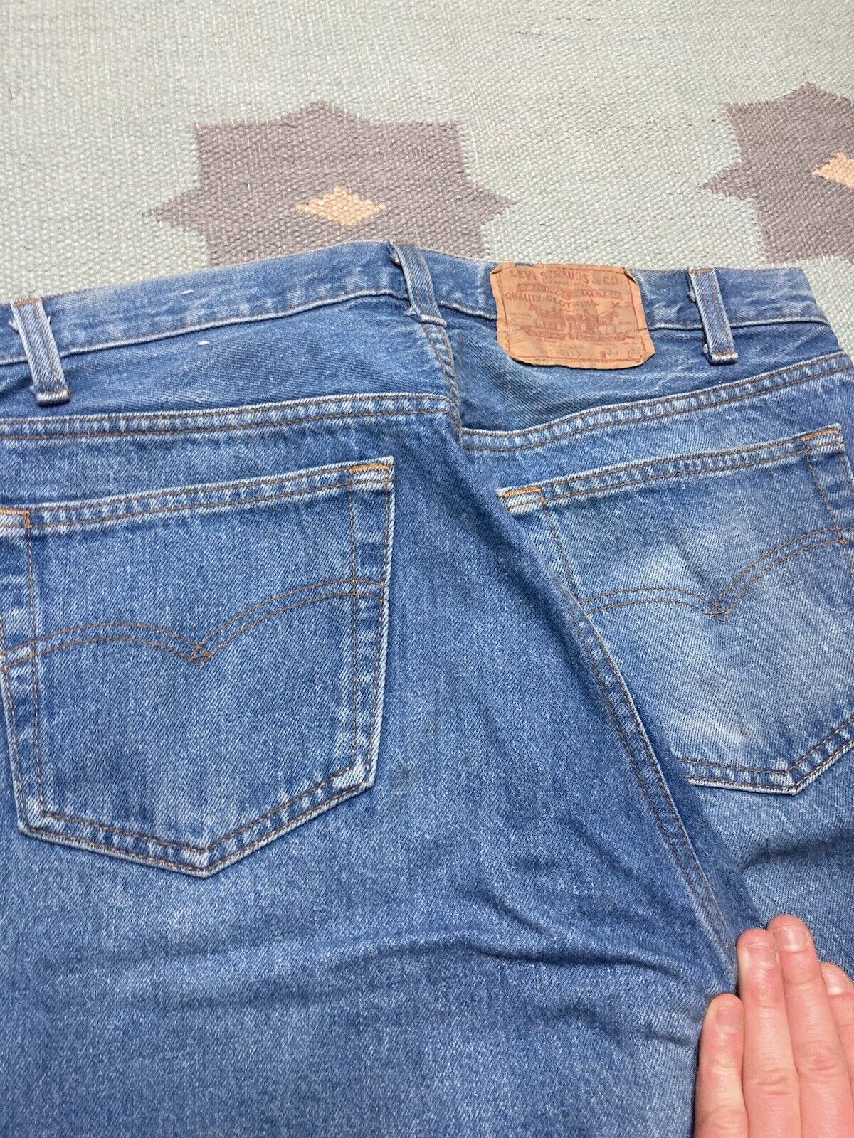 Levi's × Vintage Vtg Levi’s 501 jeans button fly straight leg USA faded 32x33 Size US 32 / EU 48 - 4 Thumbnail