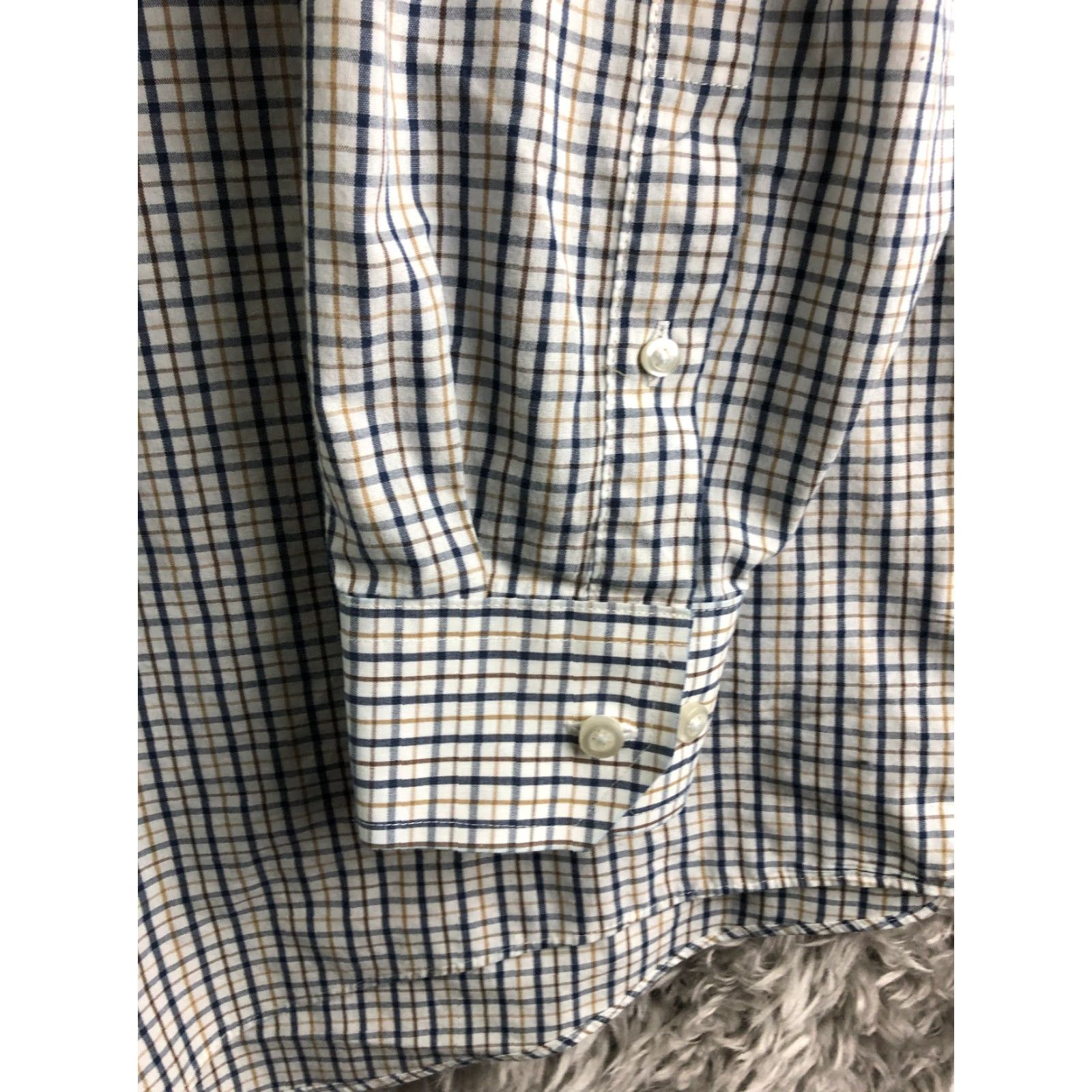 Stafford Stafford Shirt White Plaid Long Sleeve Spread Collar 17.5 34-35 Regular Mens Size US XXL / EU 58 / 5 - 4 Thumbnail