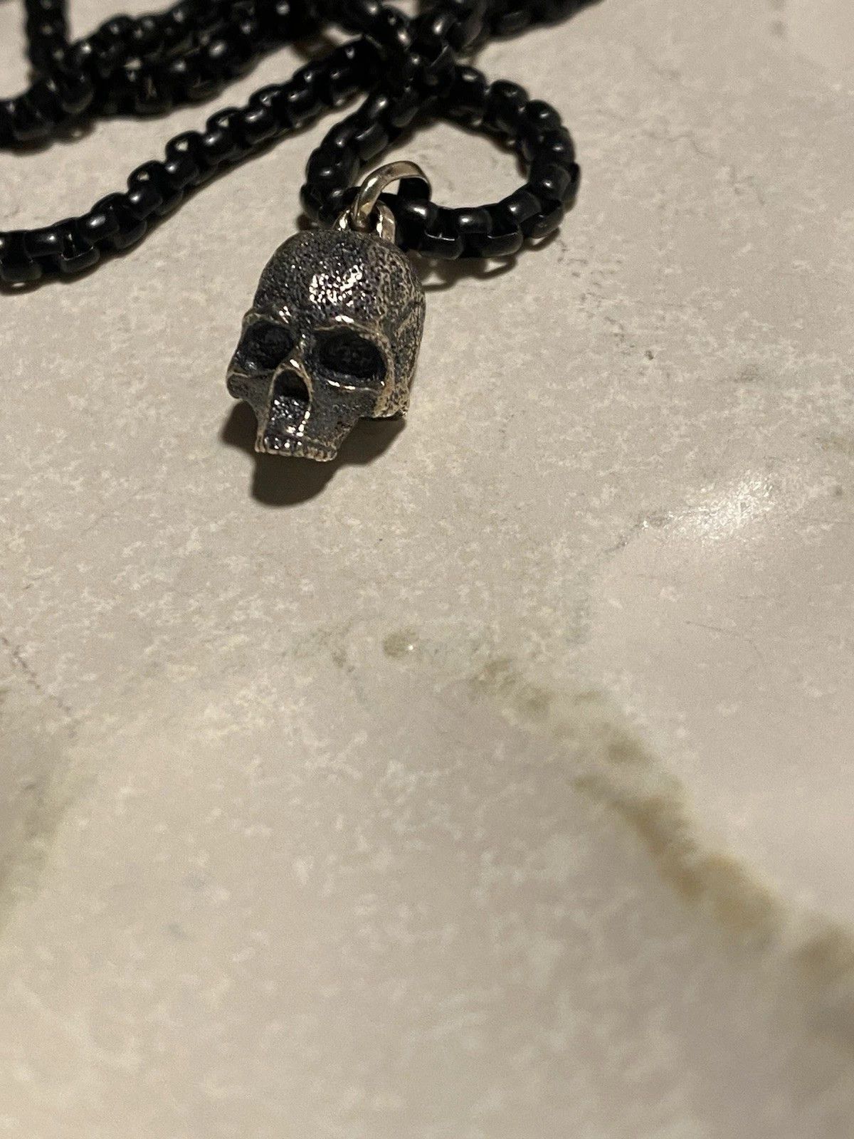 David Yurman David Yurman Sterling Silver Skull Pendant Steel Necklace Size ONE SIZE - 7 Thumbnail