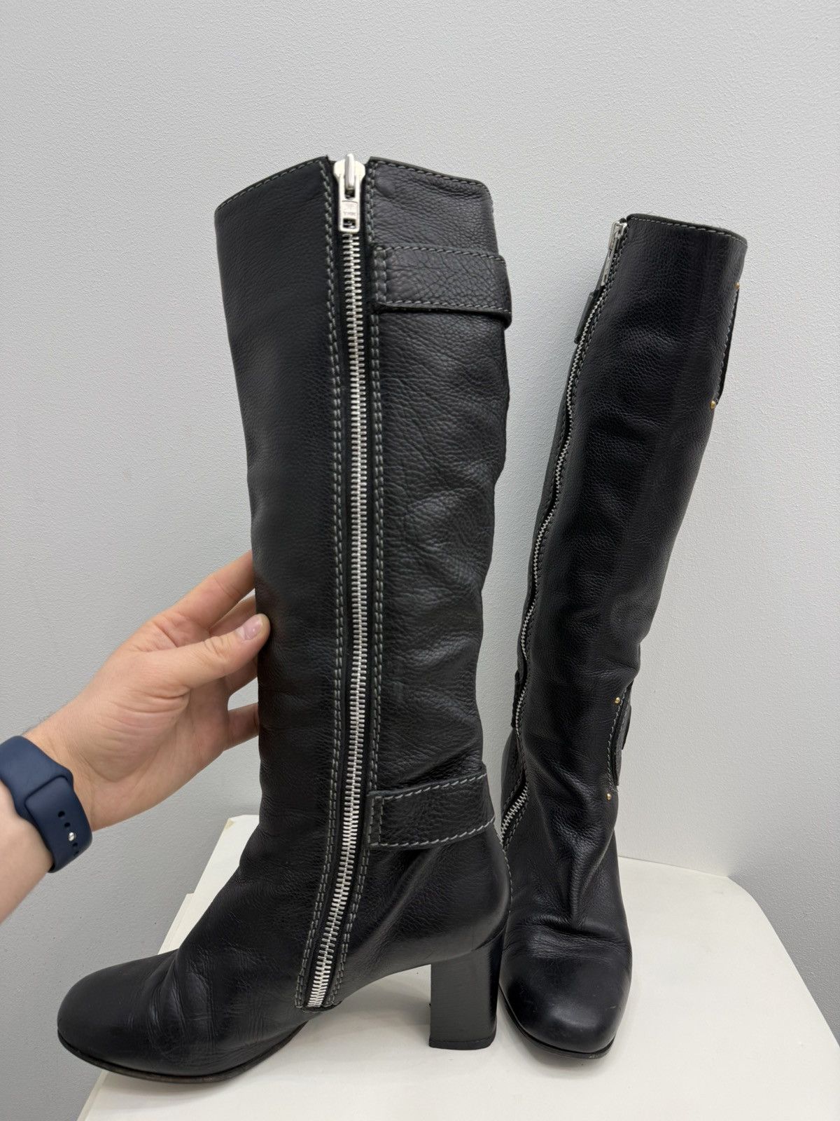 Chloe Chloe Black Leather Wrap Straps Buckle Heeled Boots Size US 9 / IT 39 - 5 Thumbnail