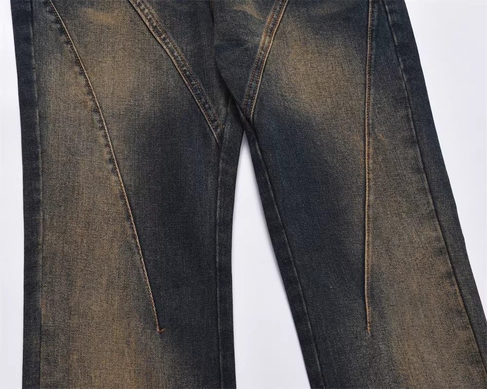 Japanese Brand × Jean Washed men's split stitching loose wide-leg casual jeans Size US 32 / EU 48 - 5 Thumbnail
