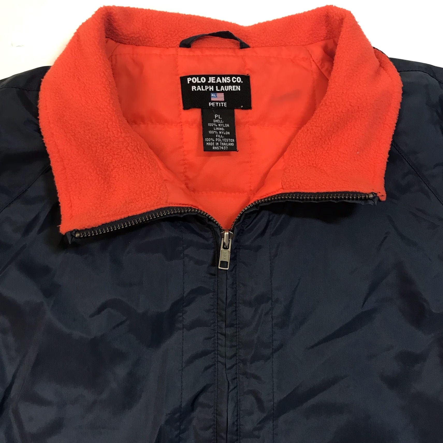 Vintage Vintage Ralph Lauren Polo Jeans Co Women’s Quilted Puffer Jacket Petite L Blue Size 36" / US 14 / IT 50 - 2 Thumbnail