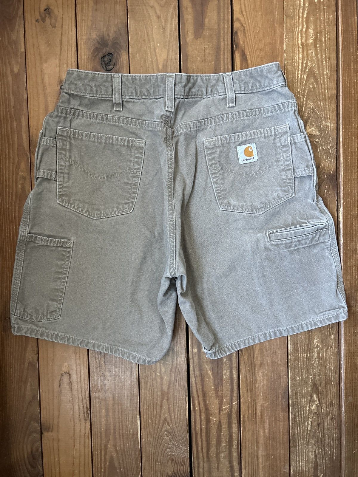Carhartt × Vintage Vintage Carhartt Green Grey Carpenter Shorts Size US 30 / EU 46 - 1 Thumbnail