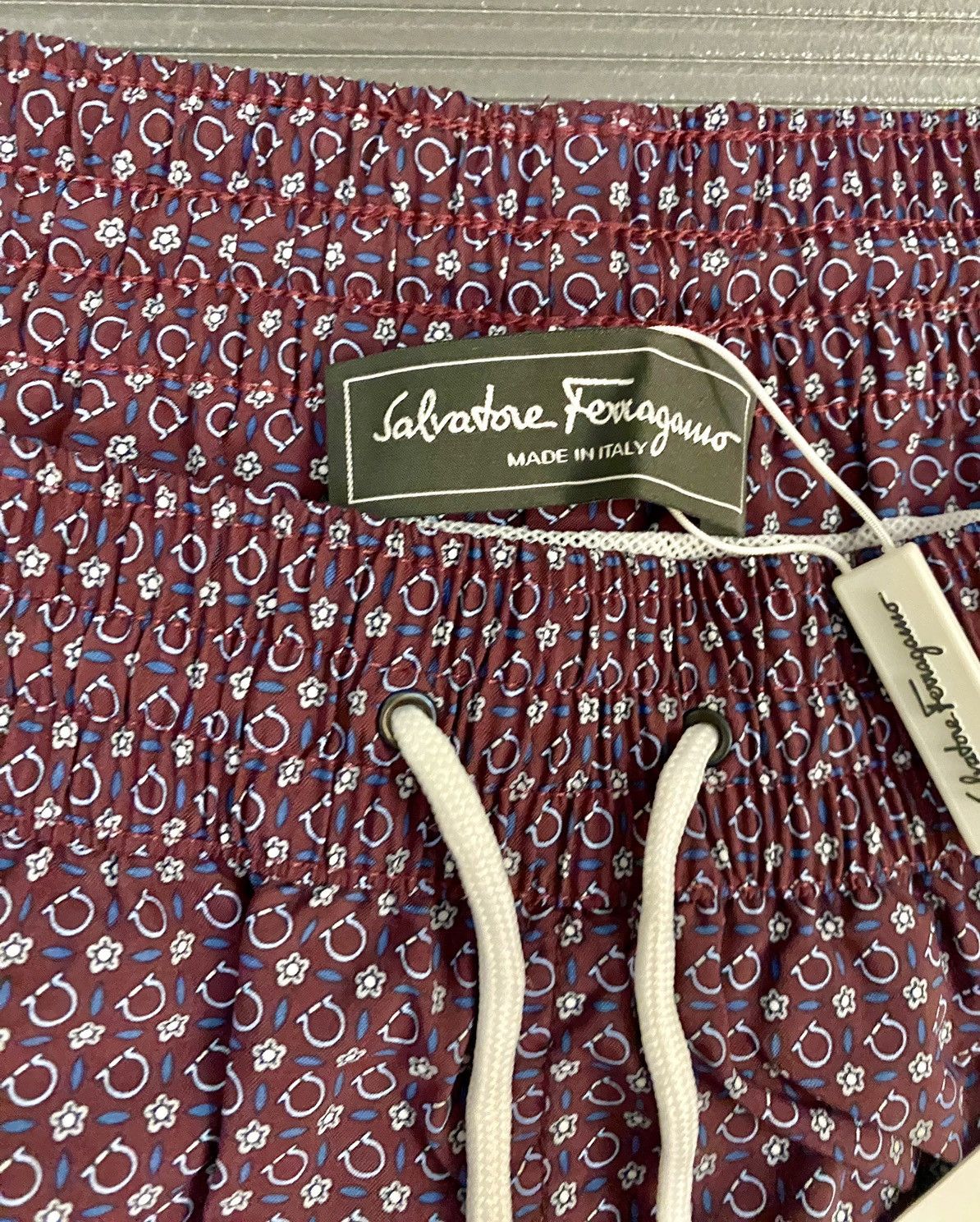 Salvatore Ferragamo Ferragamo 🇮🇹 Merlot Logo Techno swimsuit resort boxer 54 NEW Size US 38 / EU 54 - 14 Thumbnail