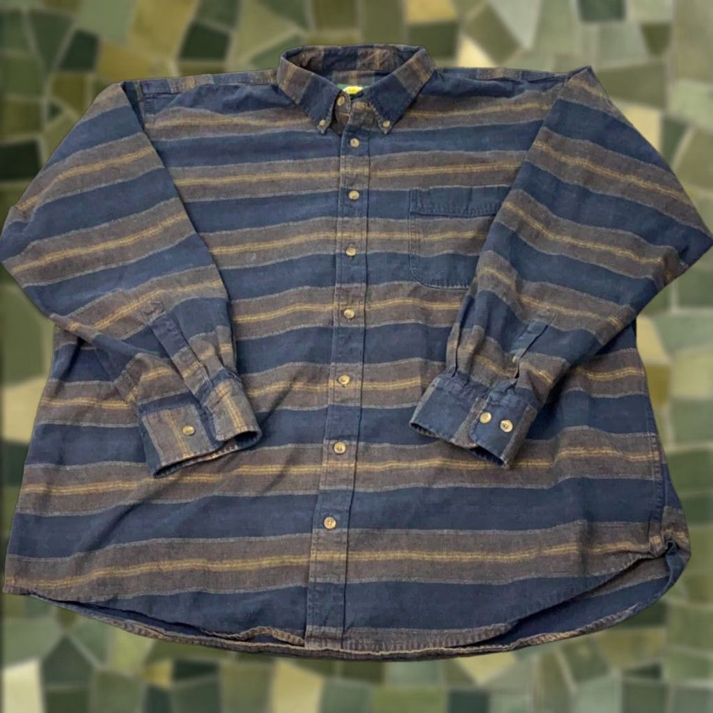 Vintage Cabela's Men’s 2XL Tall Long Sleeve Button-Down Shirt Cotton Flannel Striped Casual Size US XXL / EU 58 / 5 - 1 Thumbnail