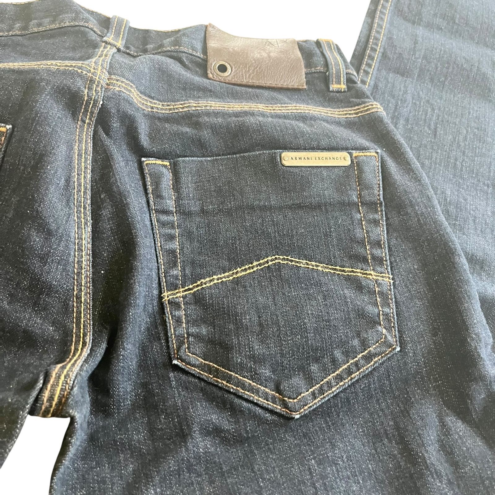 Armani Exchange Armani Exchange Mid Rise Dark Wash Blue Denim Skinny Jeans Size 29" - 6 Thumbnail