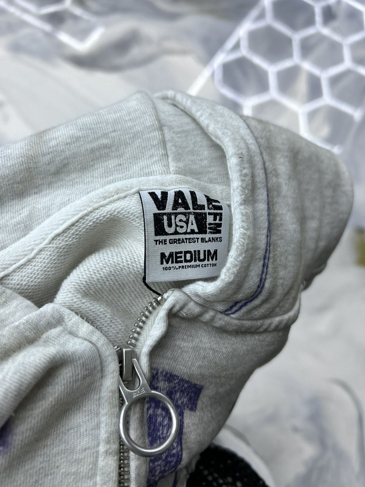 Vale Vale Army Zip Up Hoodie Grey Blue Size M Size US M / EU 48-50 / 2 - 14 Thumbnail