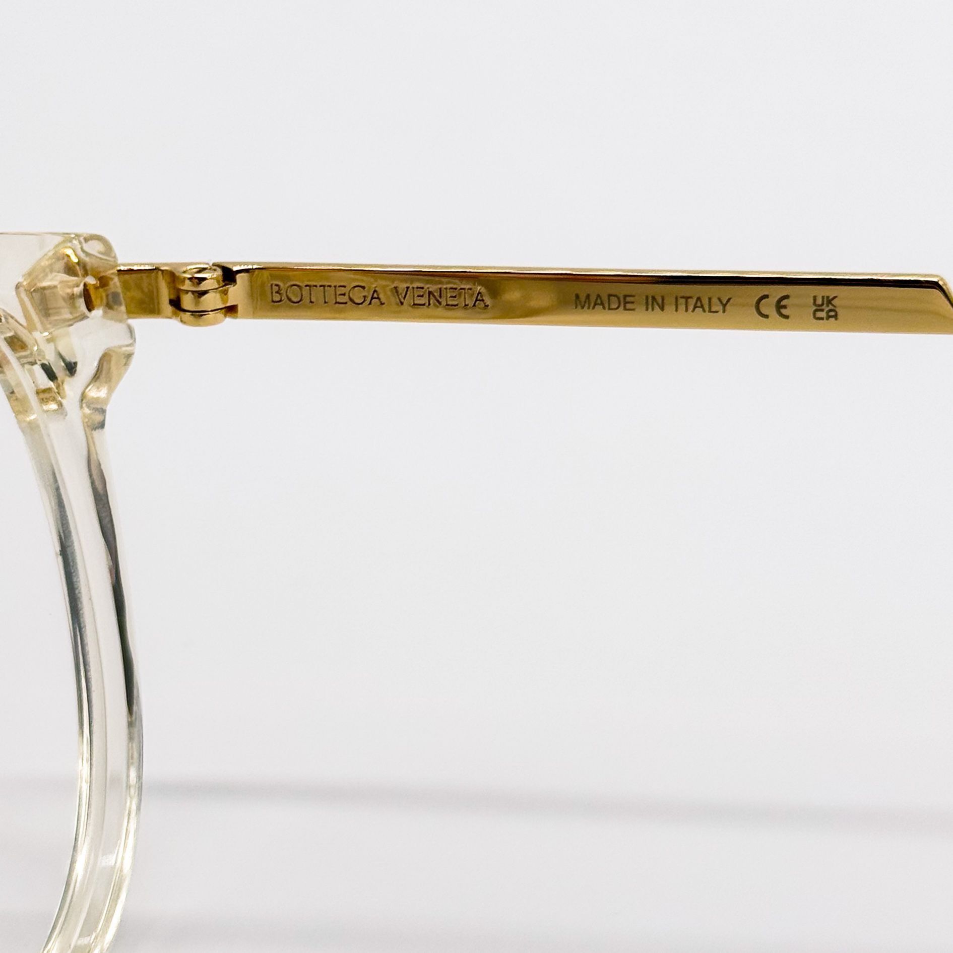 Bottega Veneta NEW BOTTEGA VENETA EYEGLASSES BV1039O 003 ROUND BEIGE TRANSP Size ONE SIZE - 8 Thumbnail
